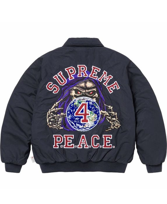 Supreme Supreme Navy Peace Embroidered Work Jacket | Grailed