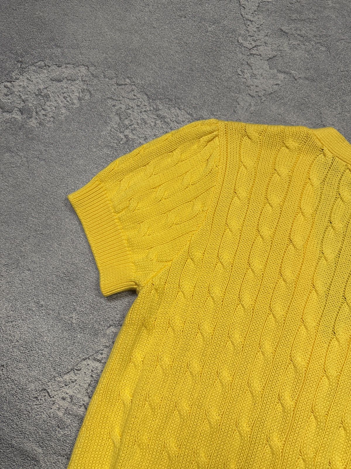 Polo Ralph Lauren Polo Ralph Lauren Women's Yellow Cable-Knit Cotton Cardigan Size L / US 10 / IT 46 - 10 Thumbnail