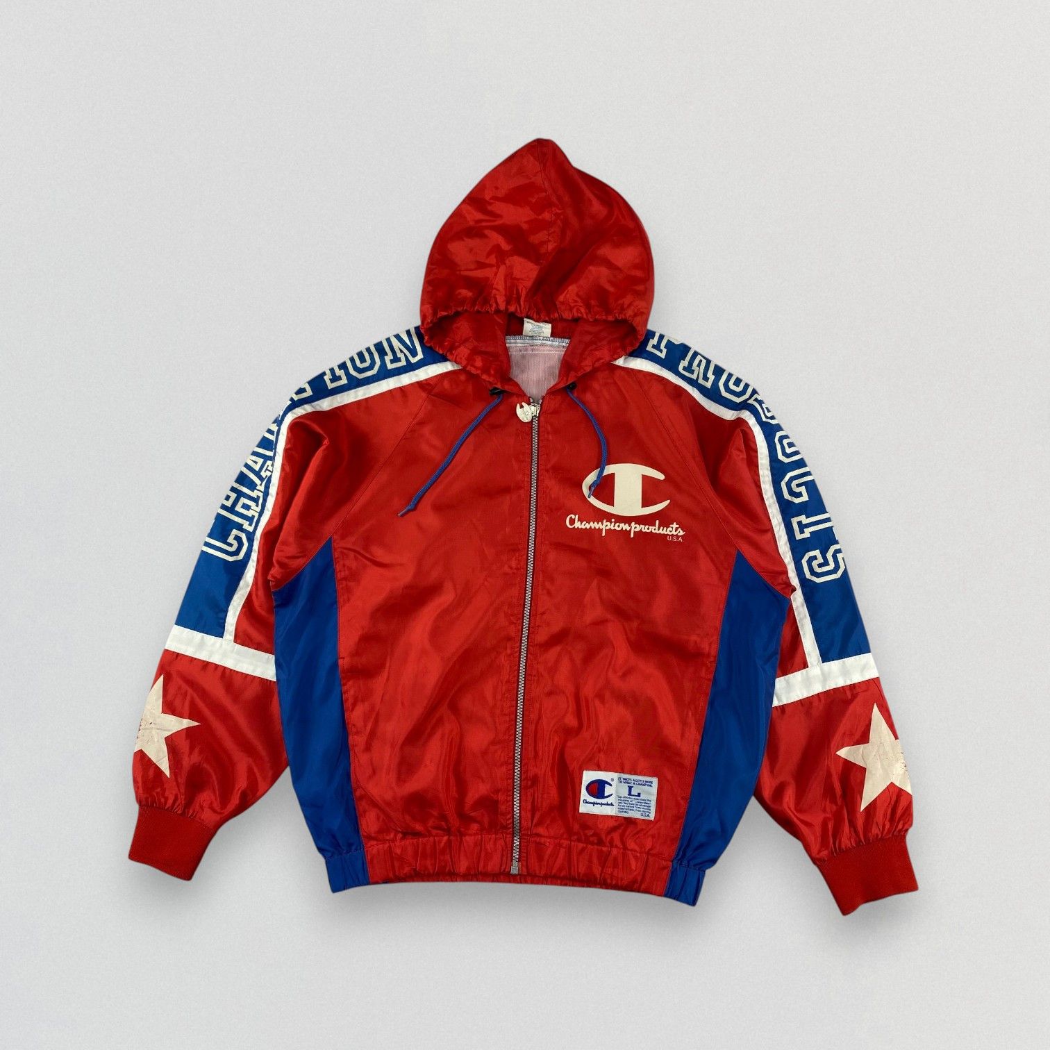 Champion Vintage Champion Spell Out Stars Zipper Jacket Size US L / EU 52-54 / 3 - 1 Thumbnail