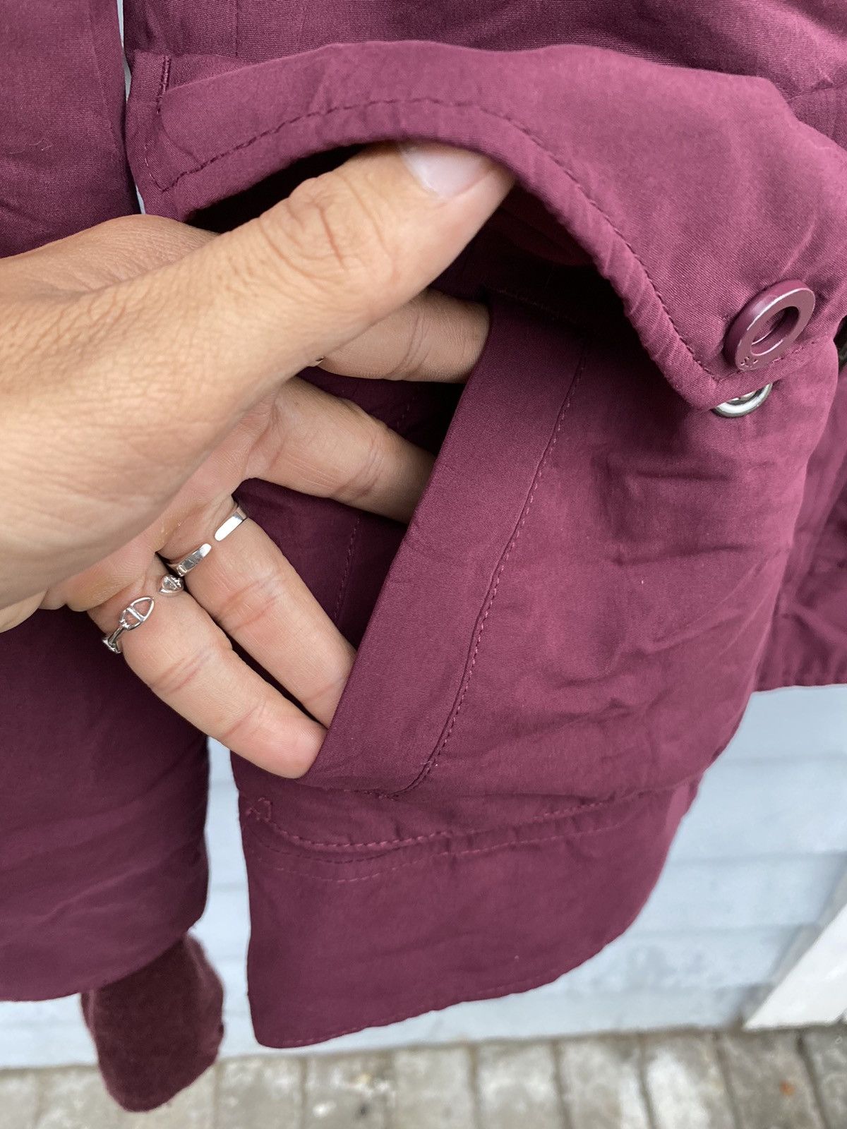 If Six Was Nine Sly Burgundy Fur Hood Parka Jacket Winter Coat Toggle Button Size US S / EU 44-46 / 1 - 9 Thumbnail