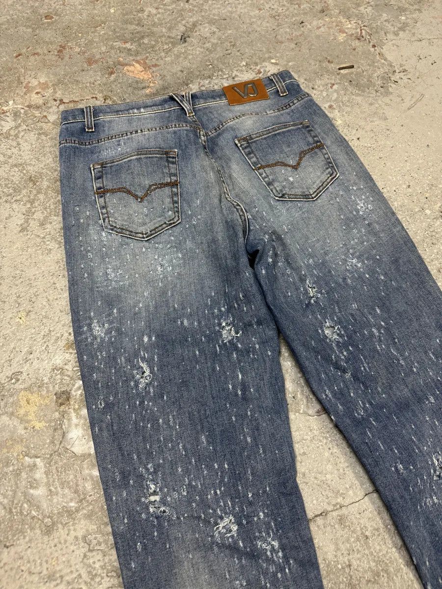 Versace Versace Blue Ripped Denim Jeans Size US 31 - 8 Thumbnail