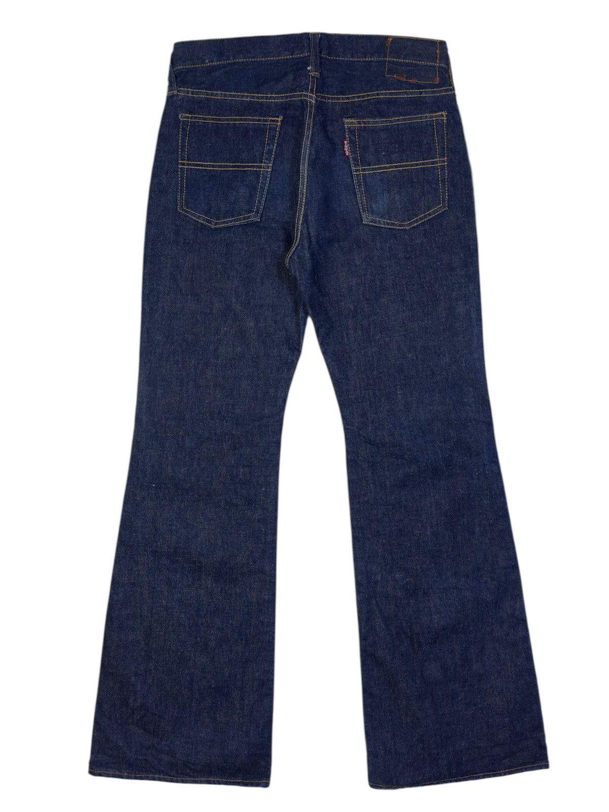 Japanese Brand 1980s BIG STONE INDIGO RAW DENIM FLARE JEANS Size US 30 / EU 46 - 2 Thumbnail