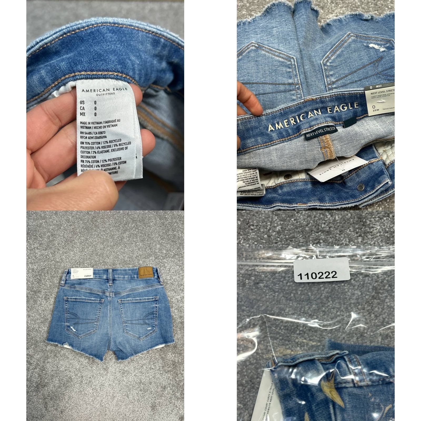 American Eagle Outfitters American Eagle Outfitters Curvy High Rise Shorts Womens 0 Blue Distressed New Size 25" / US 0 / IT 36 - 8 Thumbnail