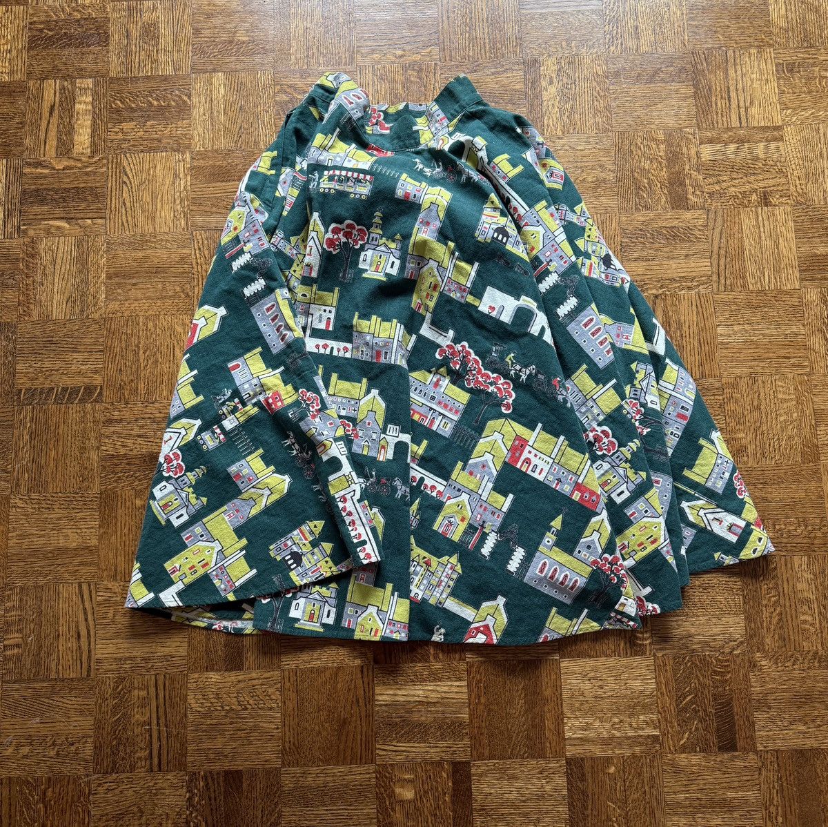 Vintage Vintage Mid Century Patterned City Skirt Size 25" / US 0 / IT 36 - 2 Thumbnail