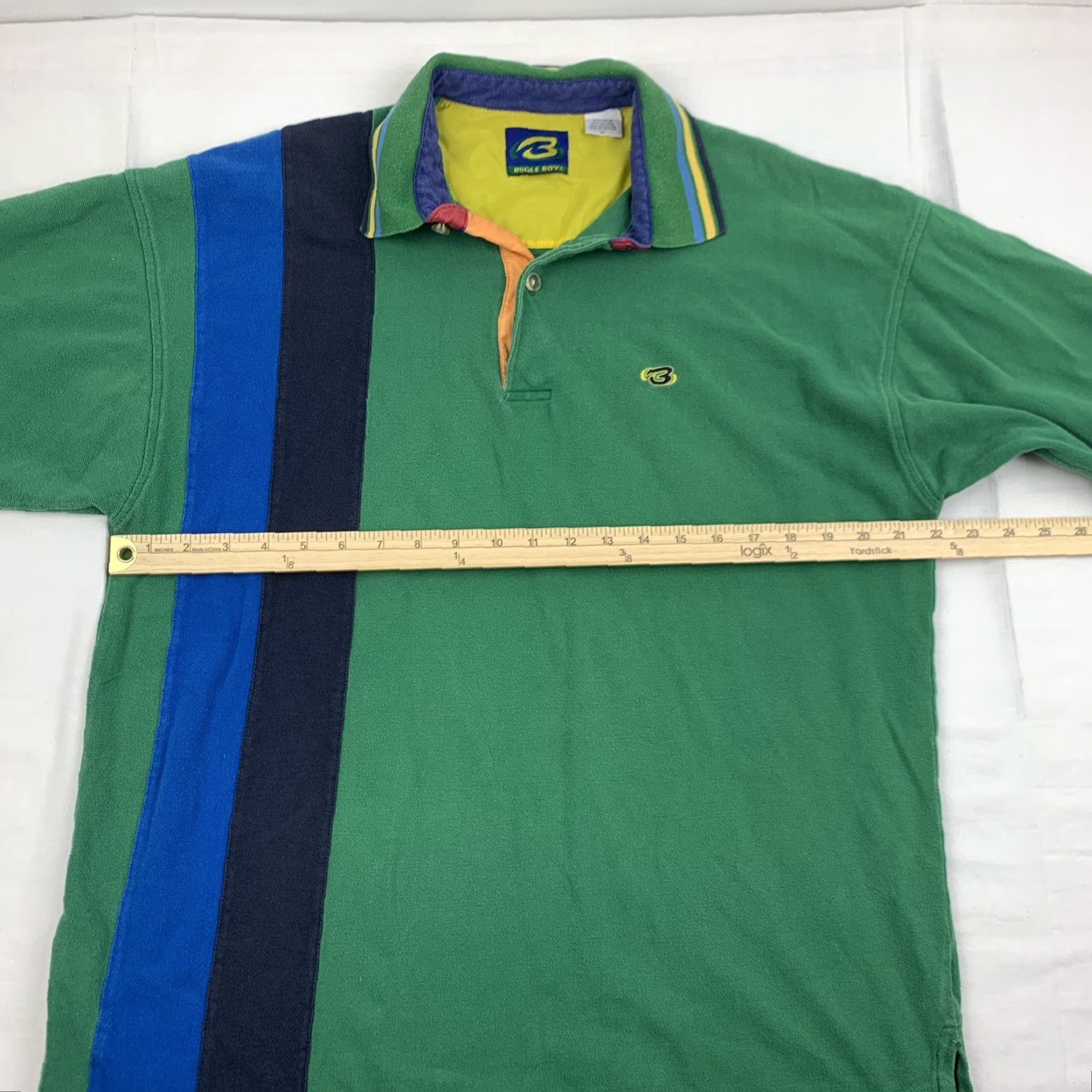 Bugle Boy VINTAGE Bugle Boy Polo Shirt Adult XL Green Stripes 90s Y2K Collared Shirt Mens Size US XL / EU 56 / 4 - 6 Thumbnail