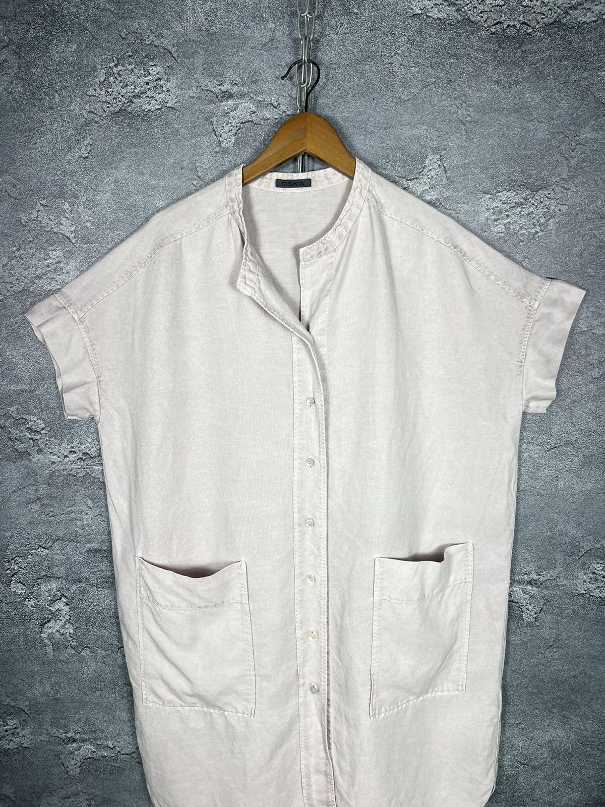 OSKA Oska Oversized Cap Sleeve Pockets Linen Lagenlook Dress Size M / US 6-8 / IT 42-44 - 3 Thumbnail