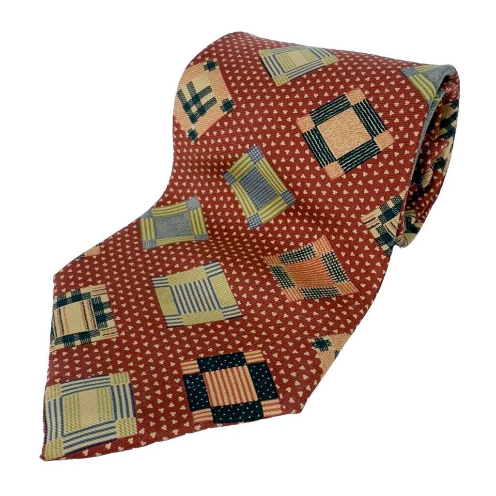 Yves Saint Laurent YVES SAINT-LAURENT Neckwear 100% Silk Rust Tie L 55" x W 3.5 Size ONE SIZE - 1 Thumbnail