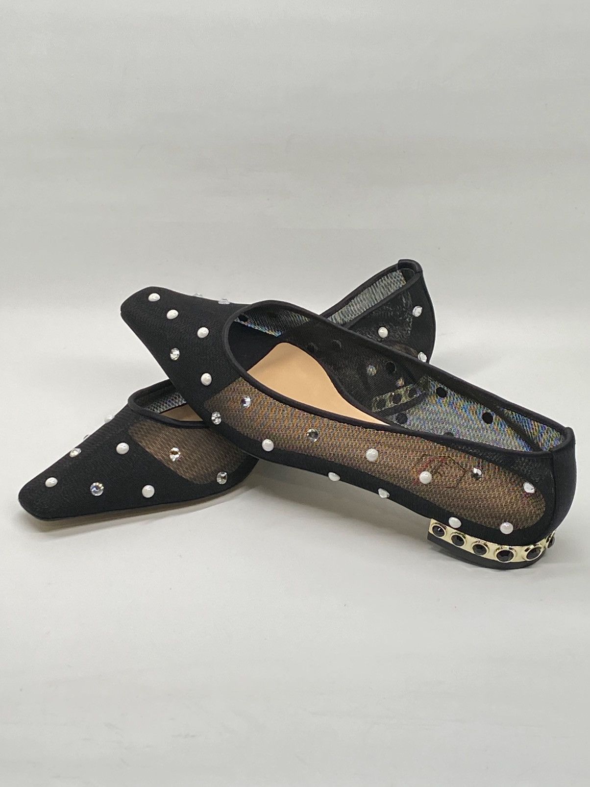 Other Nalebe Aurum Crystal-Embellished Mesh Ballet Flats size 39.5 Size US 9.5 / IT 39.5 - 9 Thumbnail