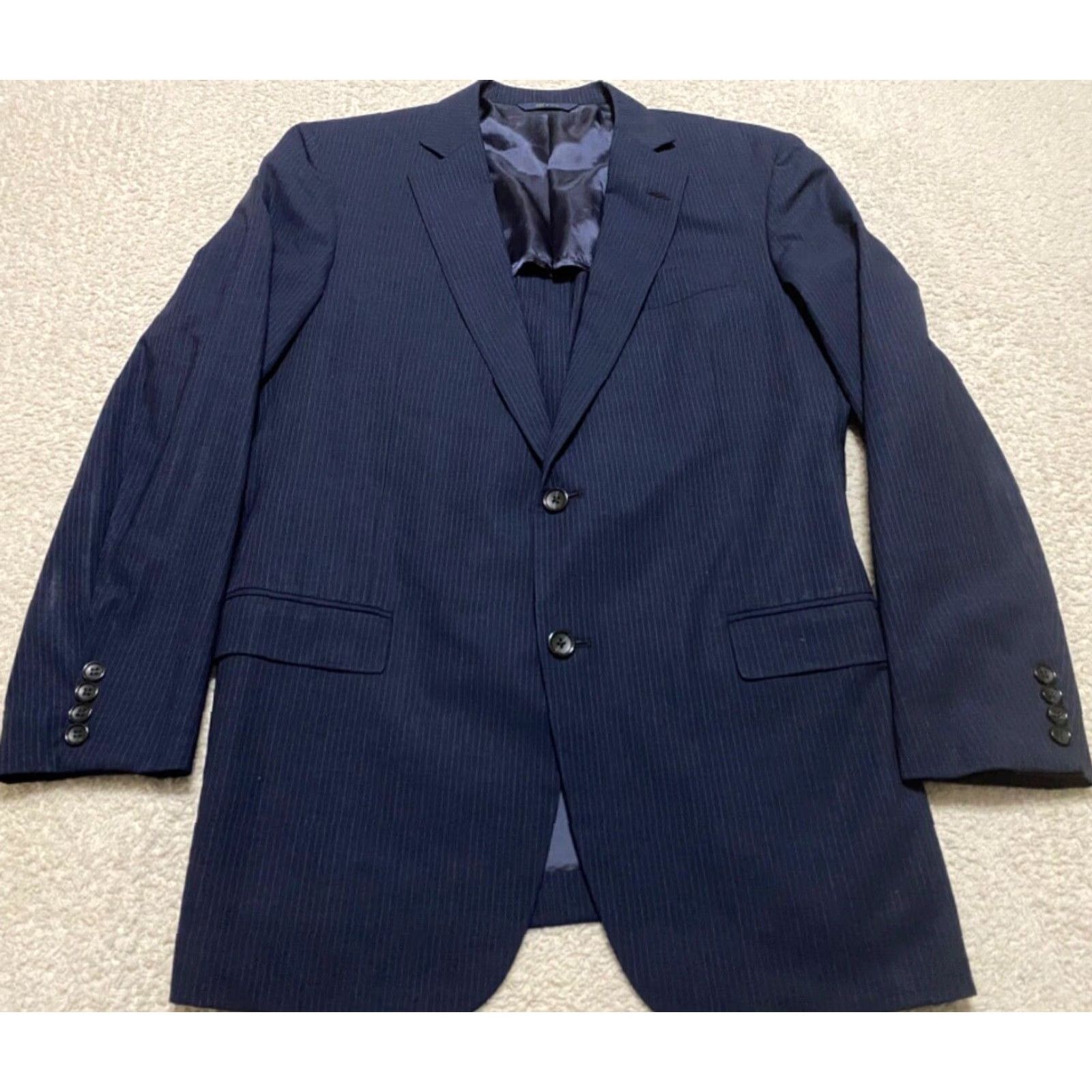 Brooks Brothers Brooks Brothers Blazer Mens 41 Blue Striped Fitzgerald Single-Breasted Wool Blend 4-Button Jacket Union Controls Mens Size 42R - 2 Thumbnail