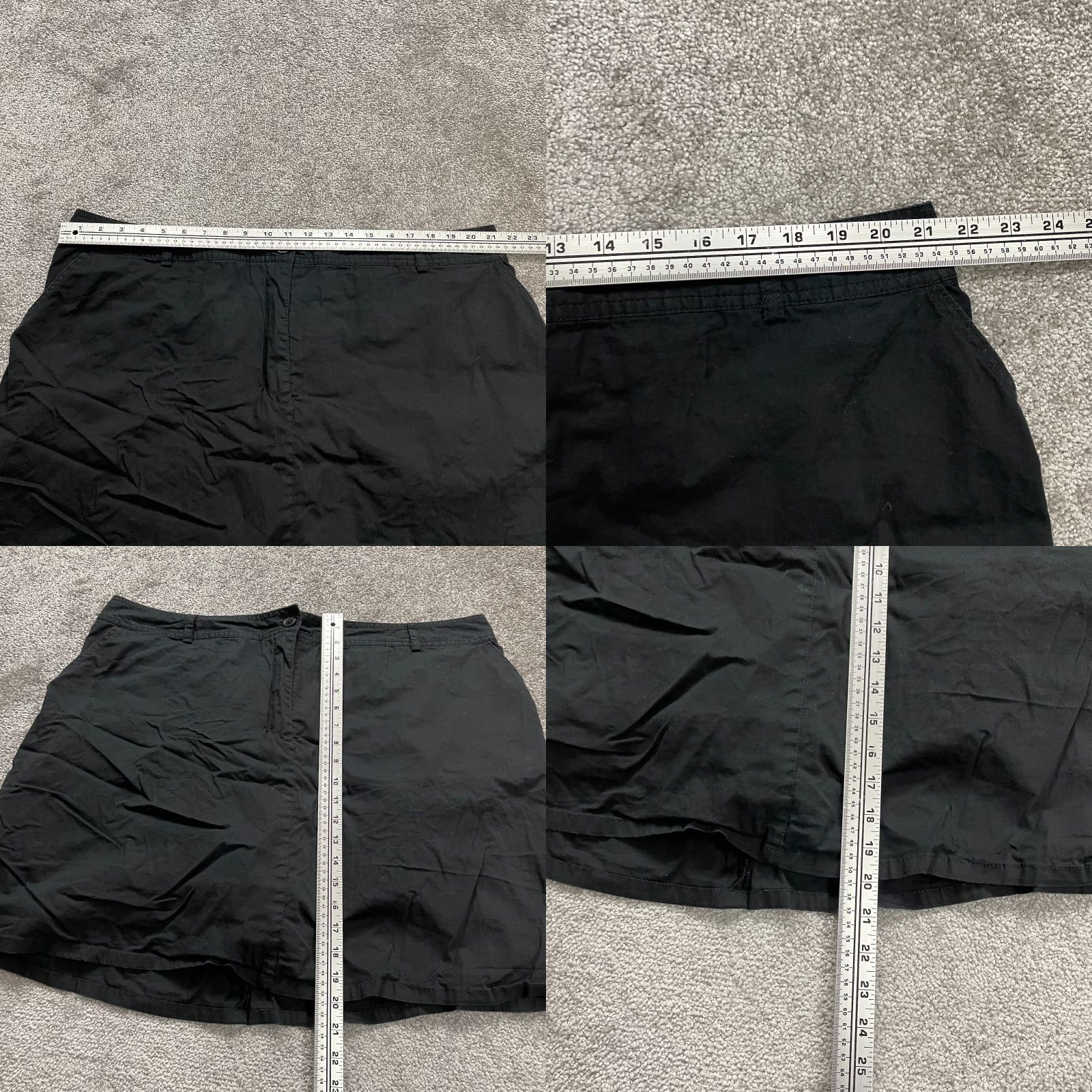 Vintage White Stag Skort Womens Plus 22W Black Cotton Pockets Solid Casual Outdoor Mini Size 40" / US 18 - 8 Thumbnail