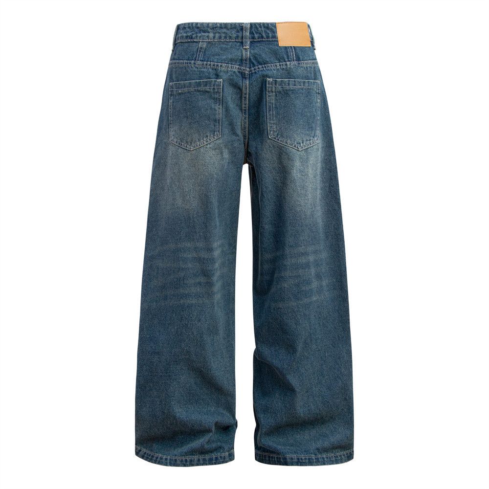 Japanese Brand × Jean Hip-hop trendy washed denim wide-leg distressed jeans Size US 32 / EU 48 - 2 Thumbnail