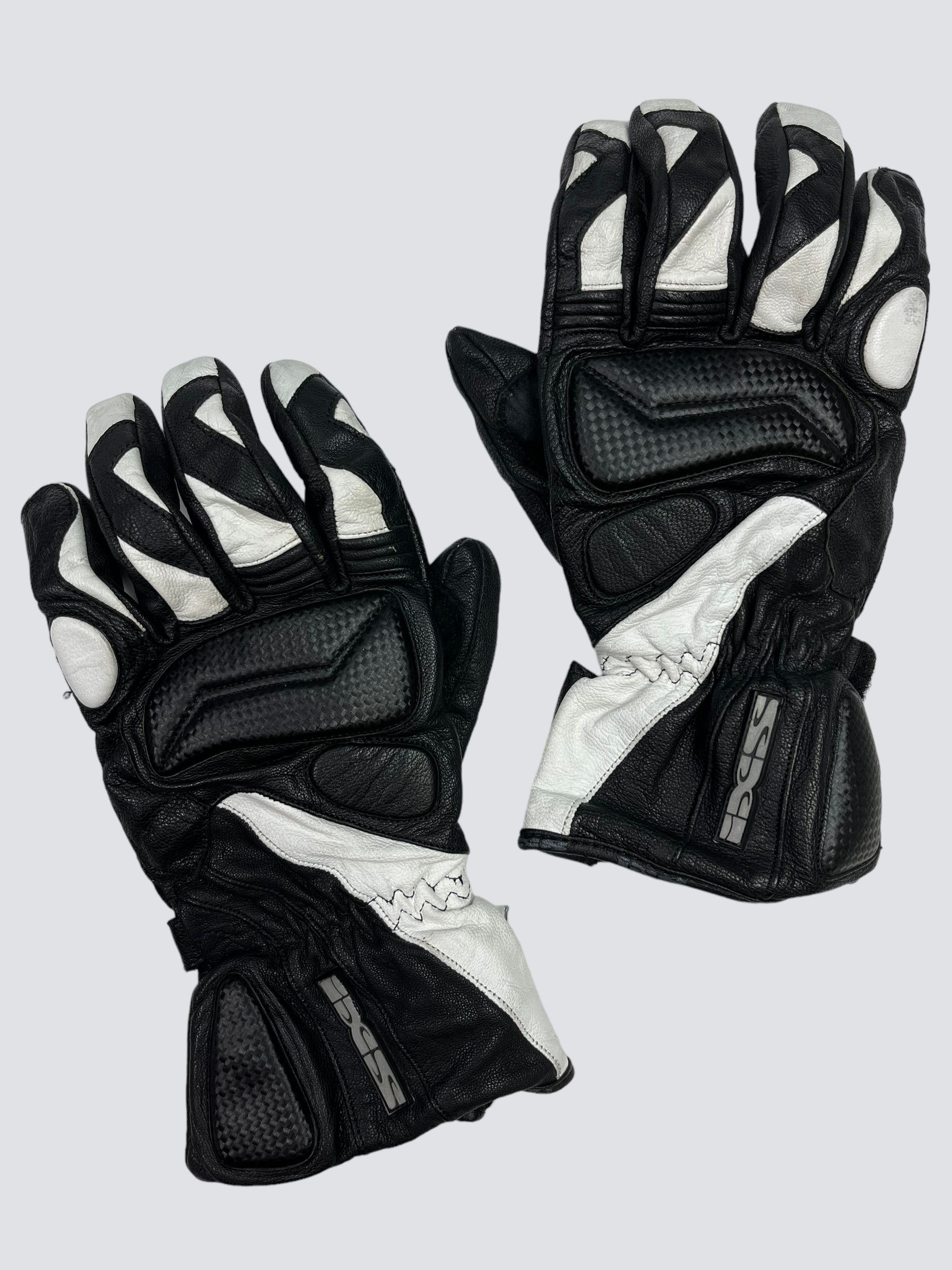 Japanese Brand IXS RACING LEATHER MOTORCYCLE ARCHIVE GLOVES 1990s - № 4003 Size ONE SIZE - 2 Thumbnail