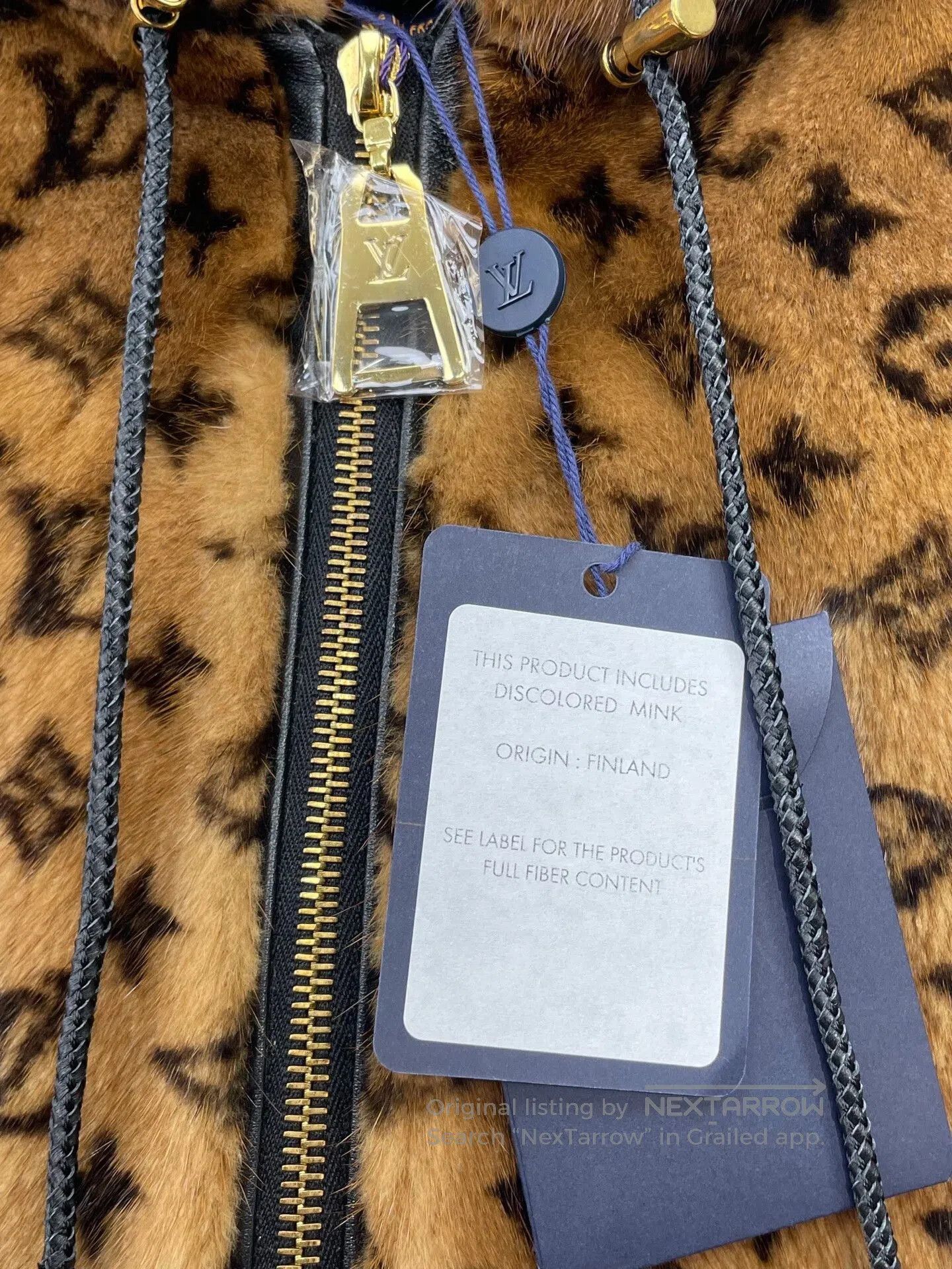 Louis Vuitton LV Monogram Hooded Mink Fur Coat. Size XXS / US 00 / IT 34 - 3 Thumbnail