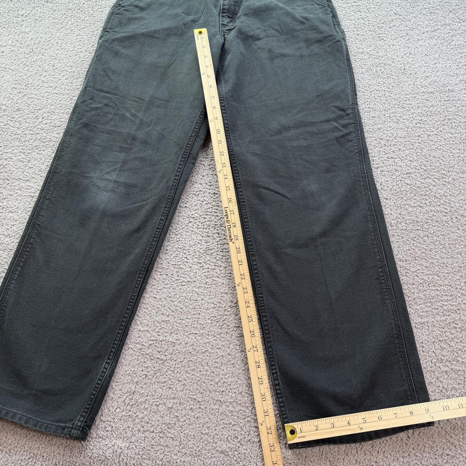 Carhartt Carhartt B11 Black Canvas Work Pants 34x34 Faded Carpenter Size US 34 / EU 50 - 3 Thumbnail