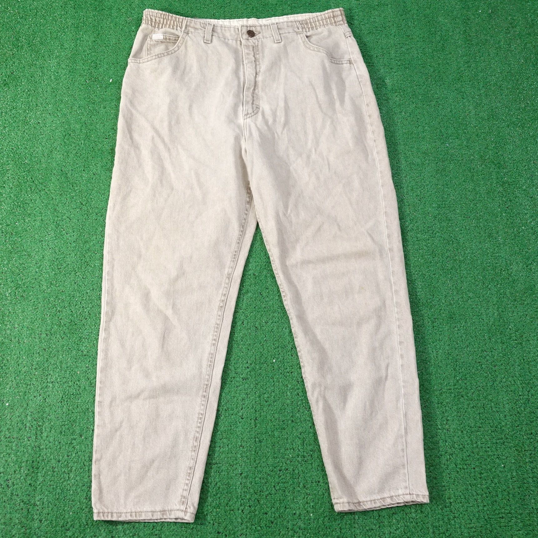 Lee VINTAGE LEE BEIGE DENIM JEANS WOMENS SIZE 16 REGULAR (34X28) 80s 90s TAPERED Size 38" / US 16 / IT 52 - 3 Thumbnail