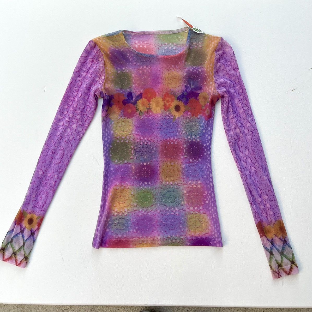 Agolde × Vintage 90s Agolde Micro Mesh long sleeve top Size XS / US 0-2 / IT 36-38 - 4 Thumbnail