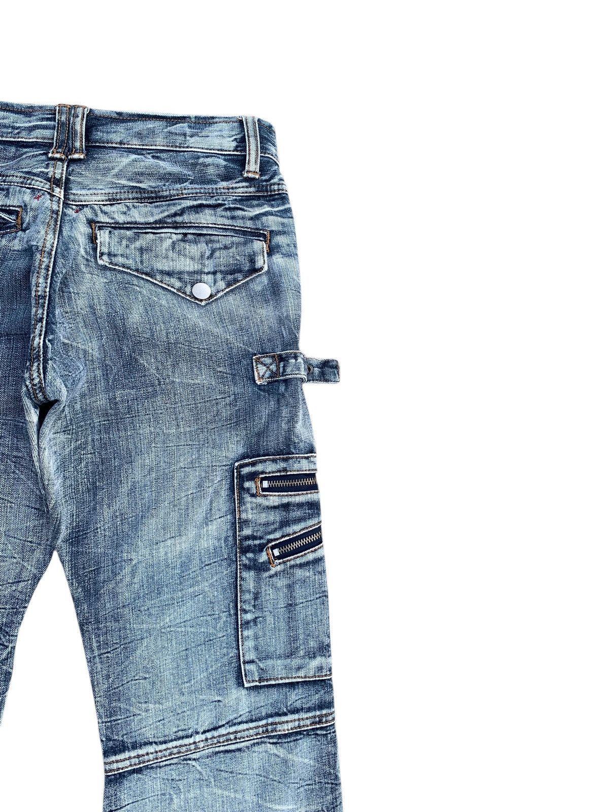 semanticdesign FLARE SEMANTIC DESIGN CARGO PUNK BONDAGE DISTRESSED DENIM Size US 29 - 12 Thumbnail