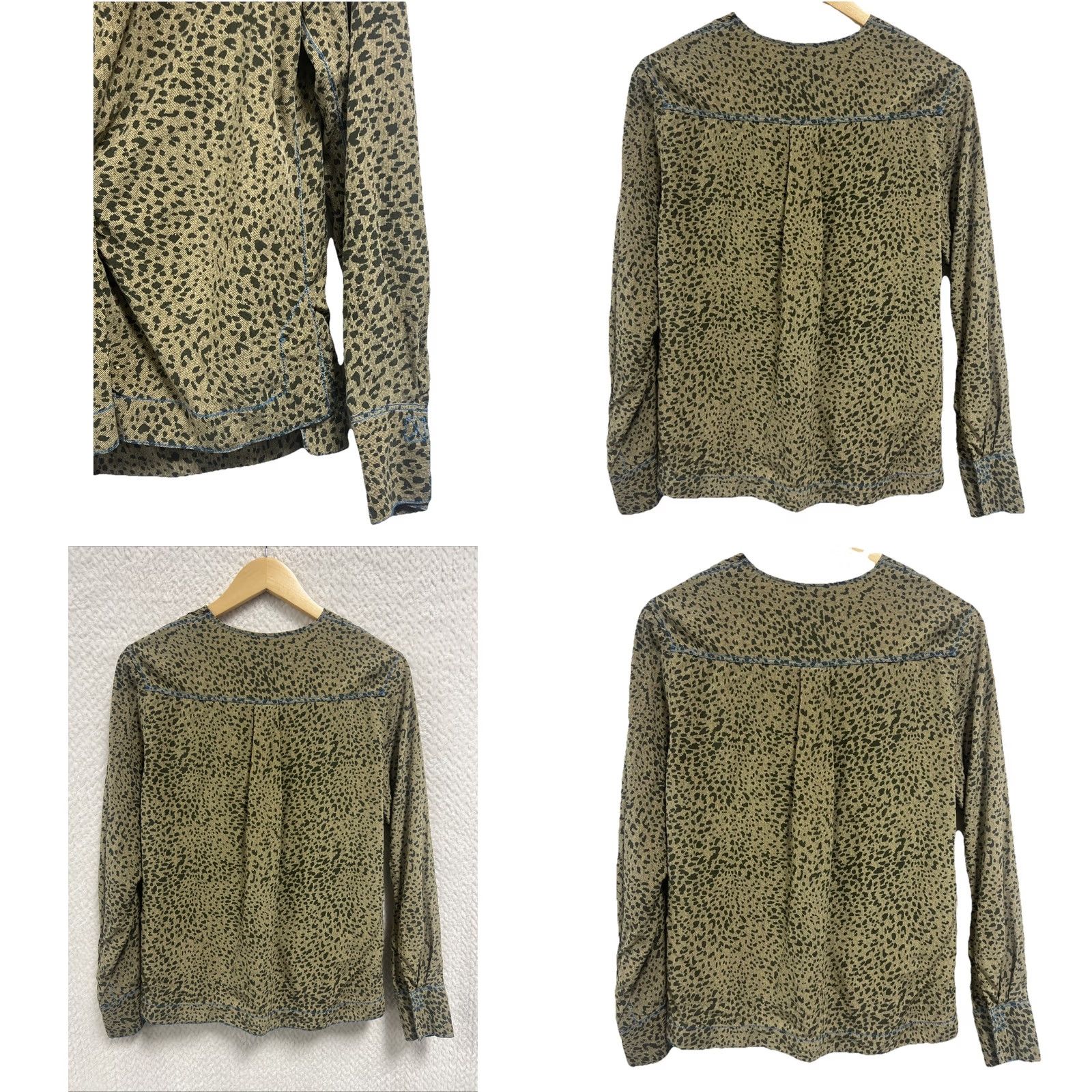 Rag & Bone rag & bone Animal Print Blouse Green Black Draped Cowl Neck Pullover PS Petite Pullover Blouse Women Multicolor Animal Print ailors? Size S / US 4 / IT 40 - 9 Thumbnail