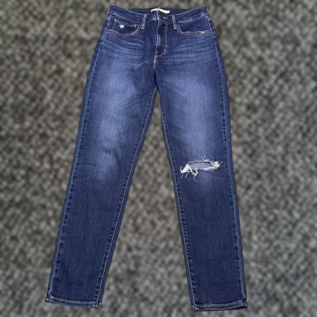 Levi's Levi's 721 High Rise Skinny Jeans Womens 28 Blue Distressed Stretch Denim Slim 5-Pocket Modern Vintage? No (but avoid adding). Size 28" / US 6 / IT 42 - 1 Thumbnail