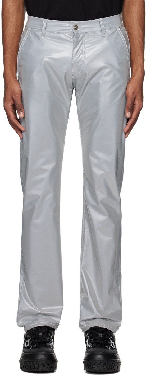 424 !DS! SS23 424 On Fairfax Reflective Grey Metallic Trousers Size US 32 / EU 48 - 1 Thumbnail
