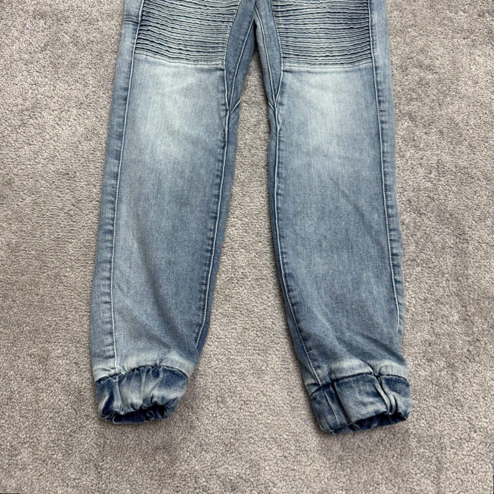 Denime Saint Jeans Jogger Denim Mens 28 Blue Light Wash Streetwear Biker Motorcycle USA Tailored Regular Fit Adult Men Size US 28 / EU 44 - 5 Thumbnail