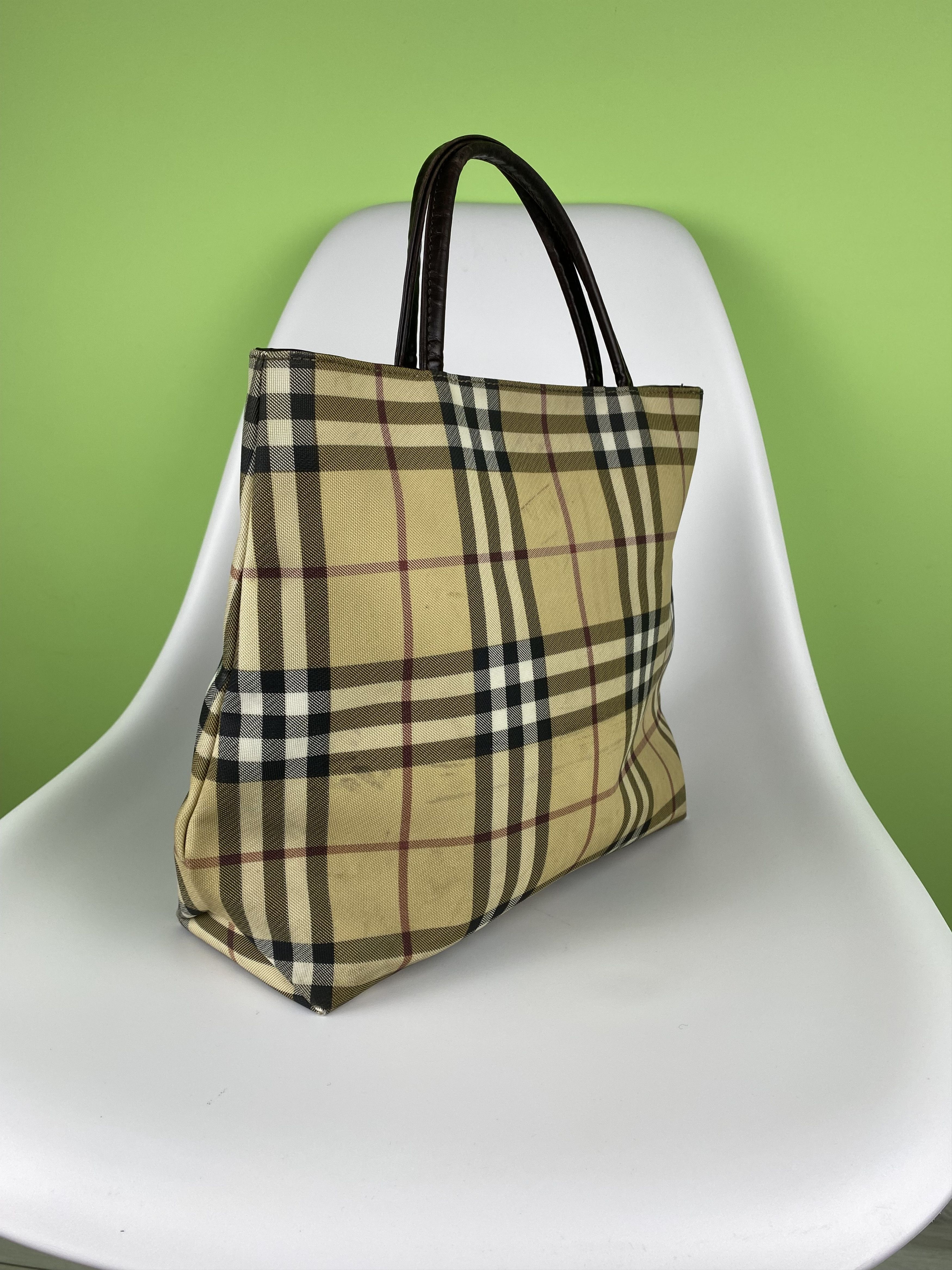 Burberry Burberry London Beige Nova Check Coated Canvas Tote Bag Size ONE SIZE - 6 Thumbnail
