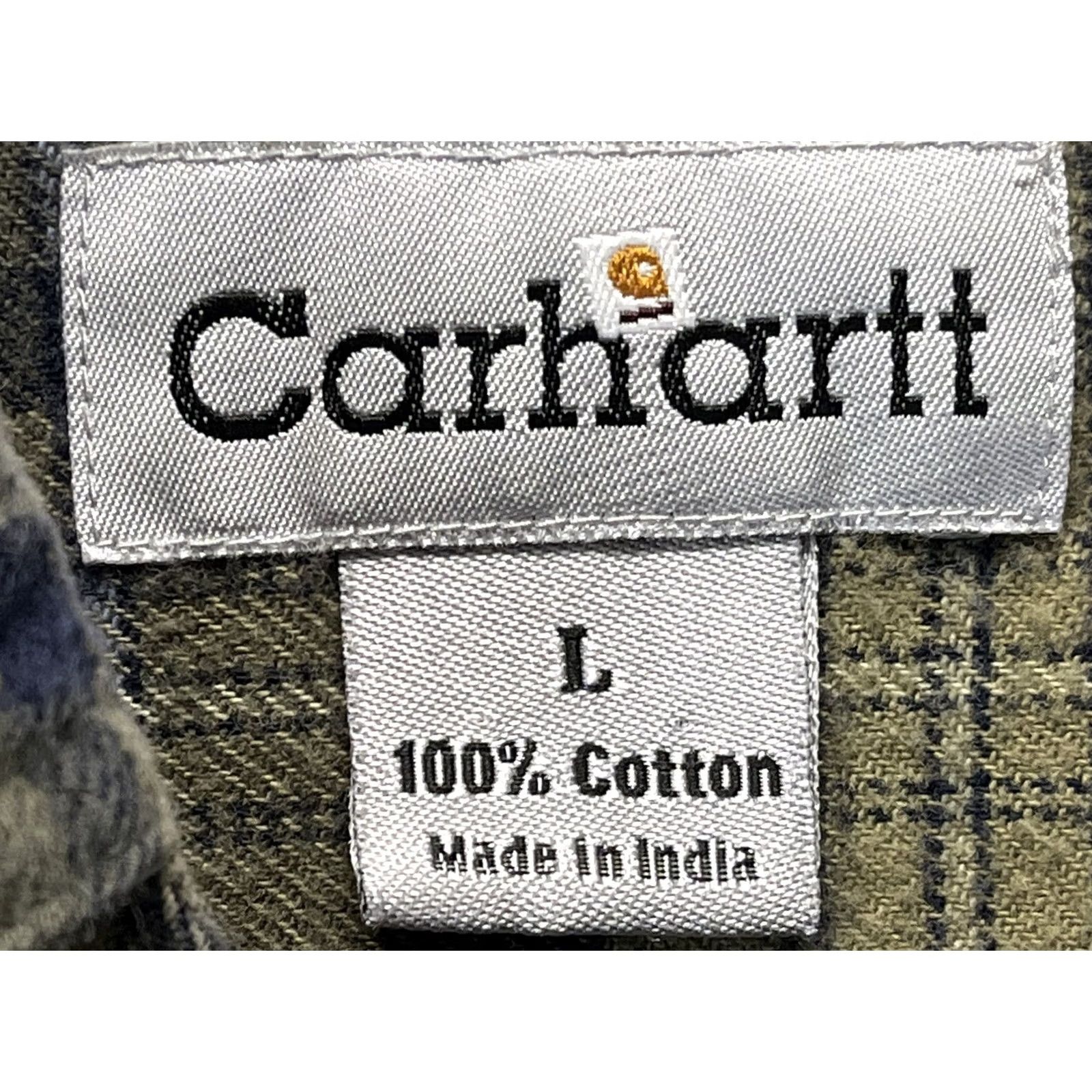 Carhartt Carhartt Shirt Men Large Olive Plaid Flannel Button-Up Workwear Button-Down Long Sleeve Pockets Casual Cavort Outdoors Rugged Gorp Core Size US L / EU 52-54 / 3 - 5 Thumbnail