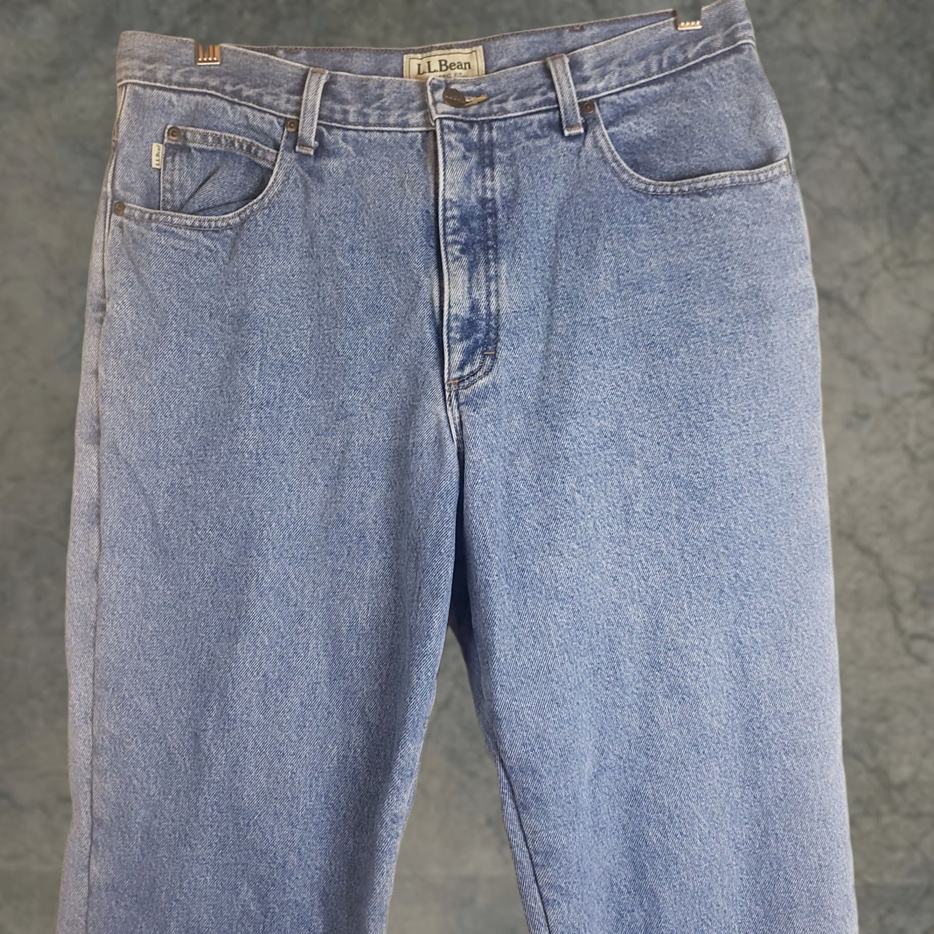 Vintage VINTAGE LL Bean Classic Fit Fleece Lined Jeans Blue Denim 35x30 Men's Size US 35 - 1 Thumbnail