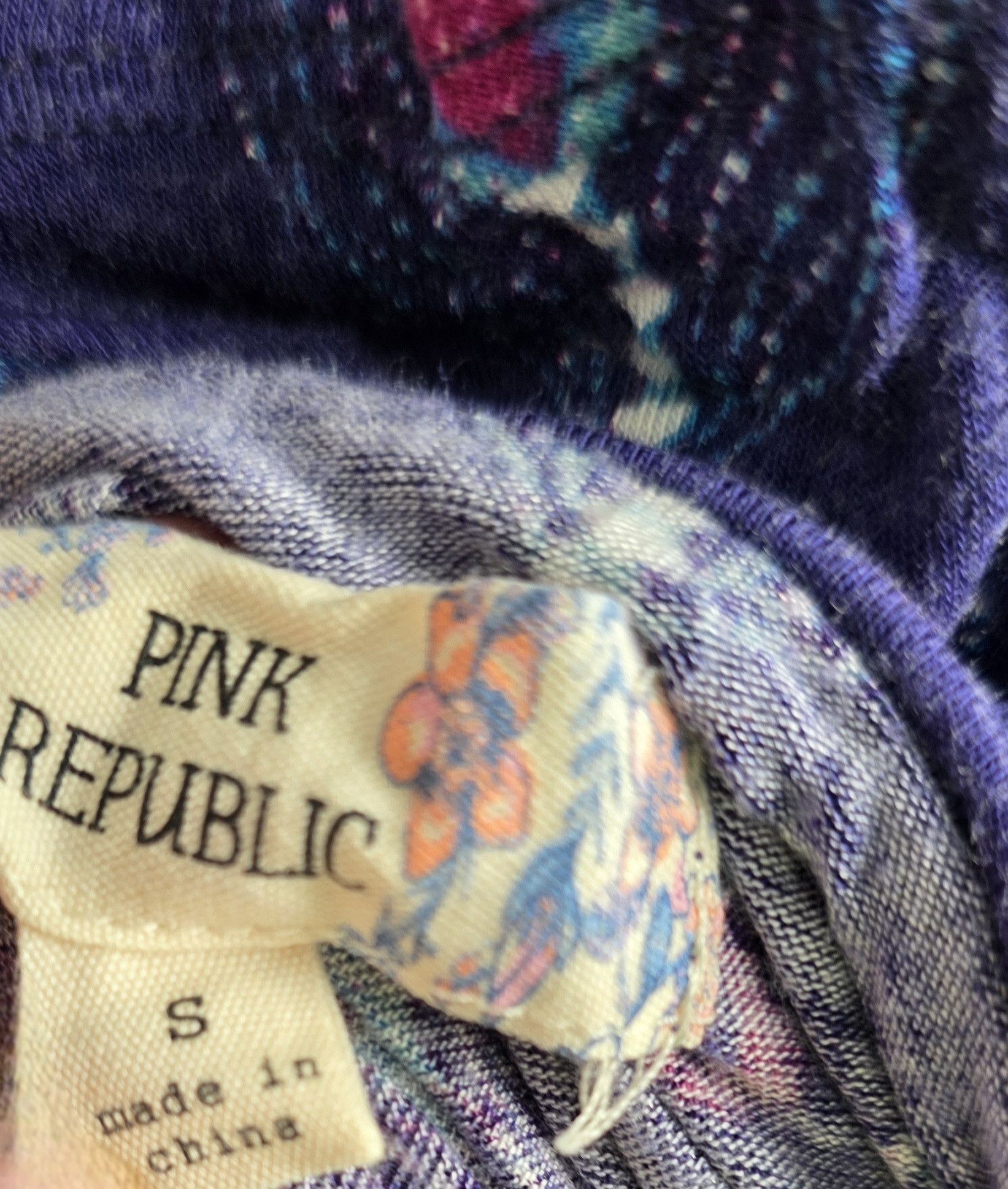 Other Pink Republic Navy Purple Paisley Print Ruffle Dress S Size S / US 4 / IT 40 - 3 Thumbnail