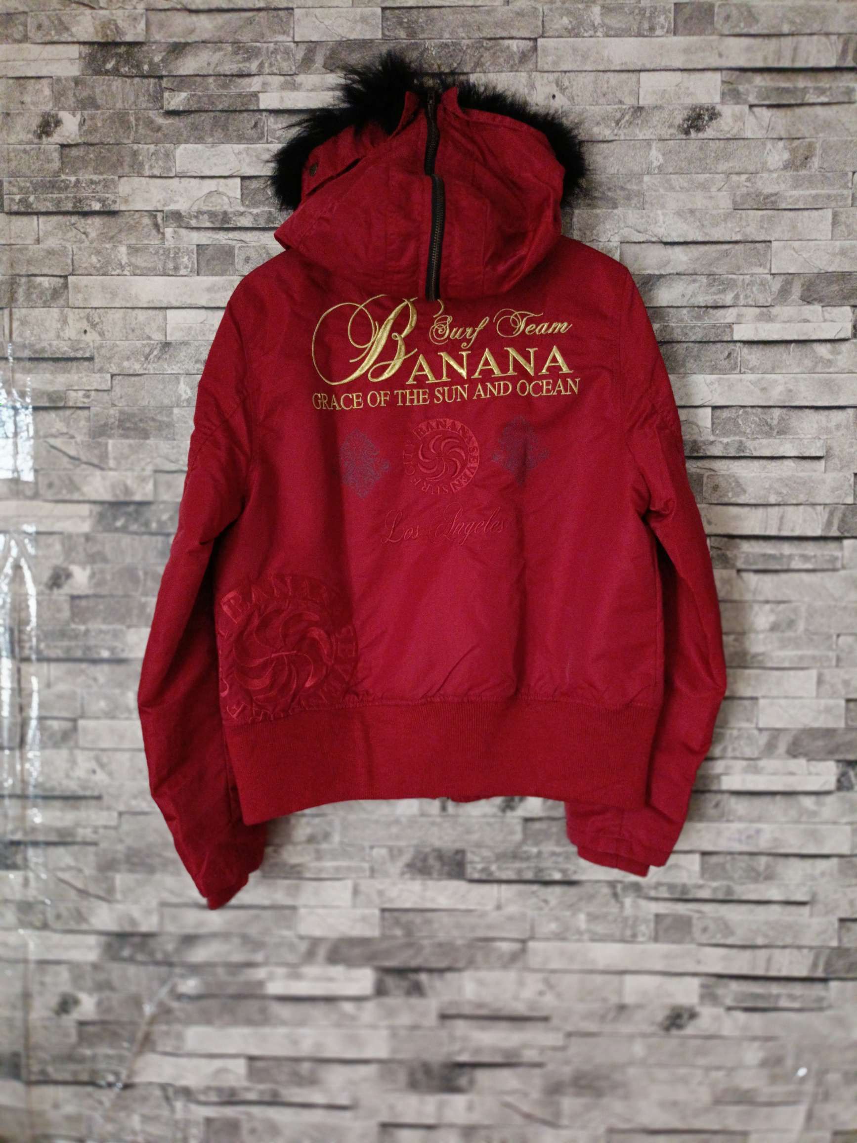 Vintage banana seven surf team bomber jacket