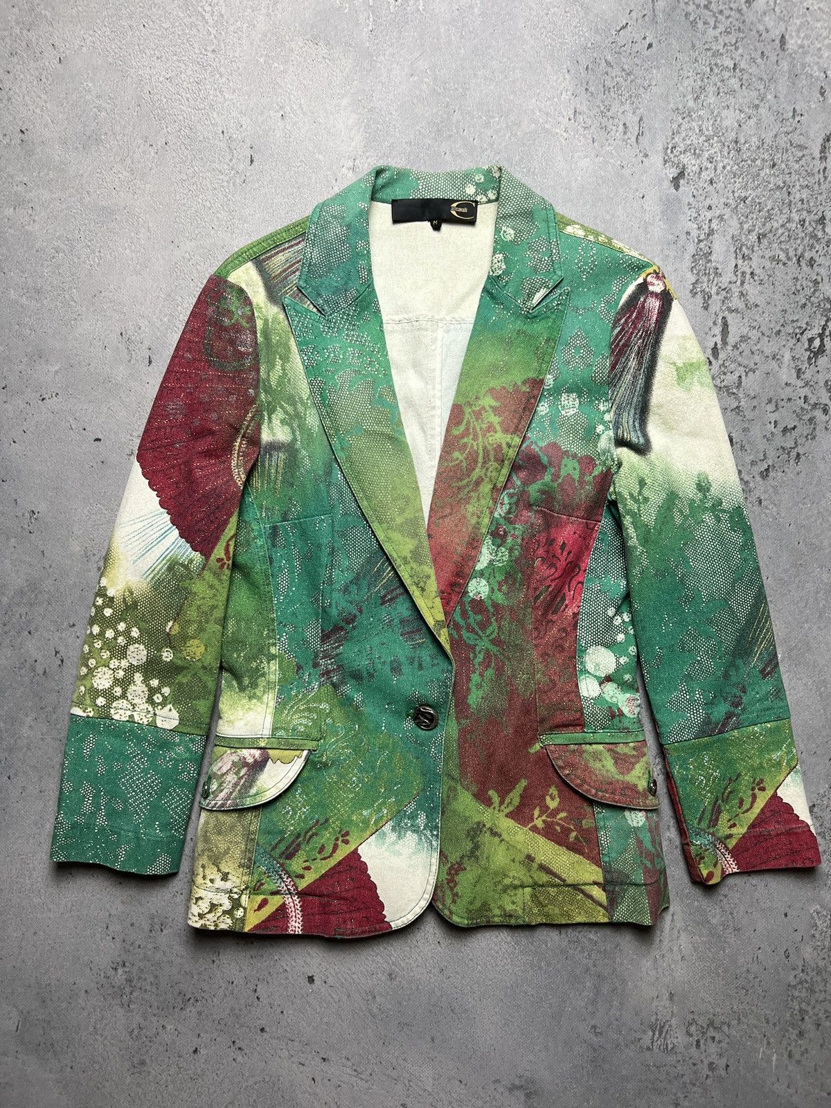 Just Cavalli Rare Just Cavalli Floral Abstract Print Natural Lux Blazer Size M / US 6-8 / IT 42-44 - 14 Thumbnail