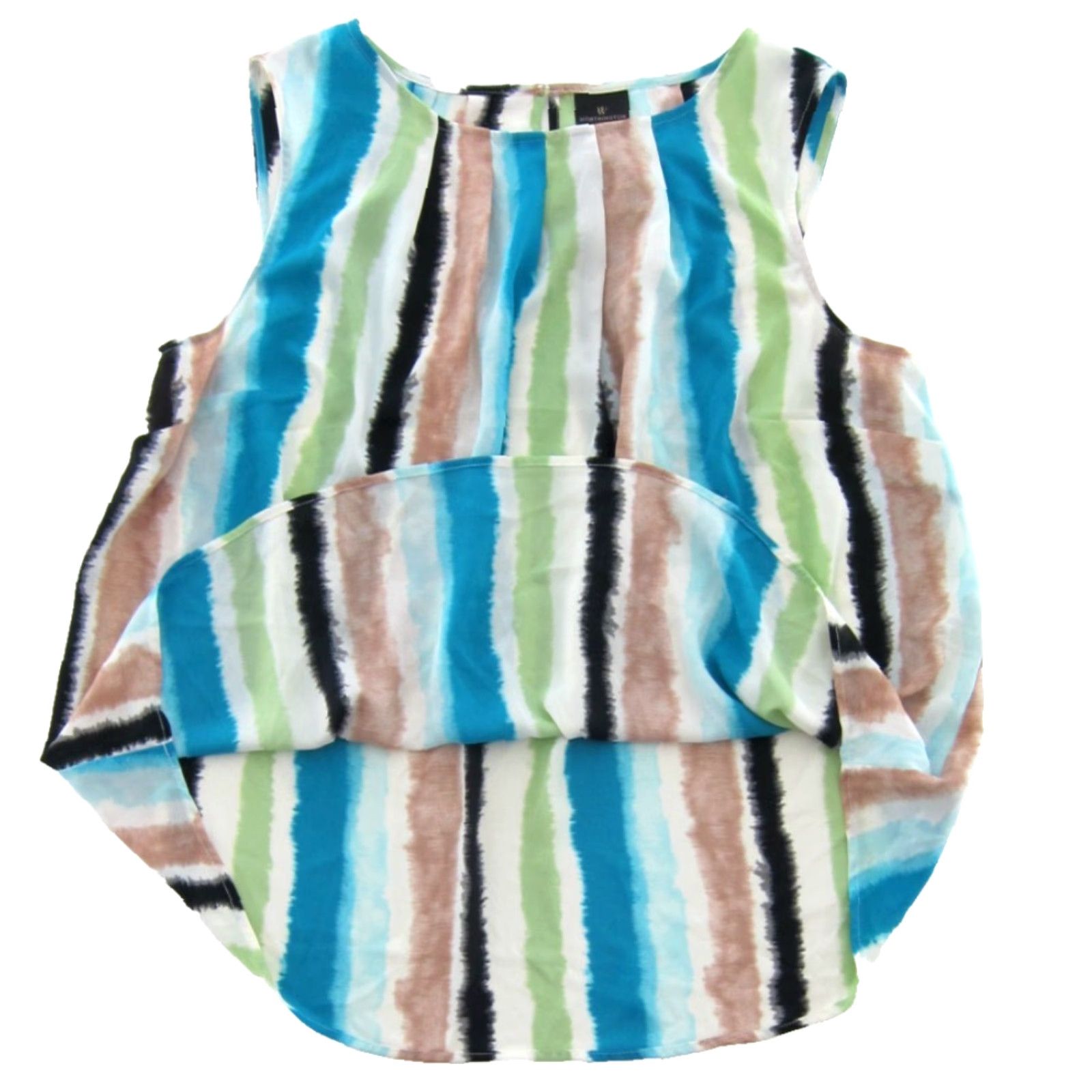 Worthington Worthington Tank Women NWT Sophia Stripe Blue Pattern Sheer Round Neck Pullover 0X Plus 3/4? Size XL / US 12-14 / IT 48-50 - 5 Thumbnail