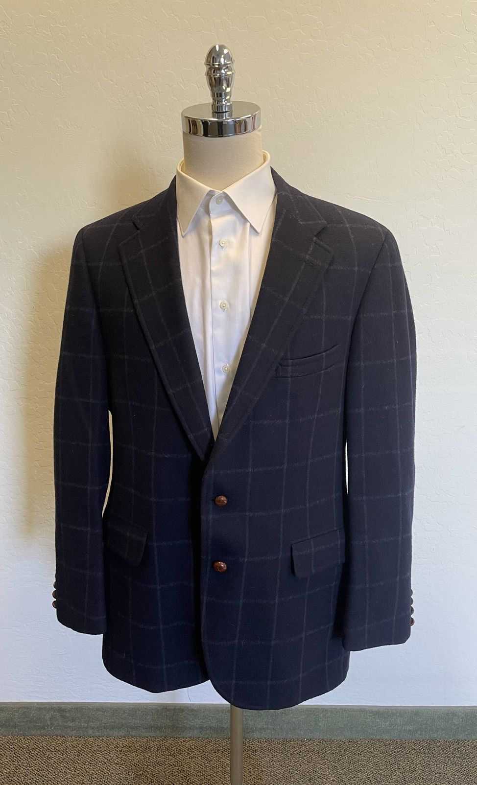 Chaps Ralph Lauren × Vintage Vintage Windowpane Jacket Size 44R - 1 Thumbnail