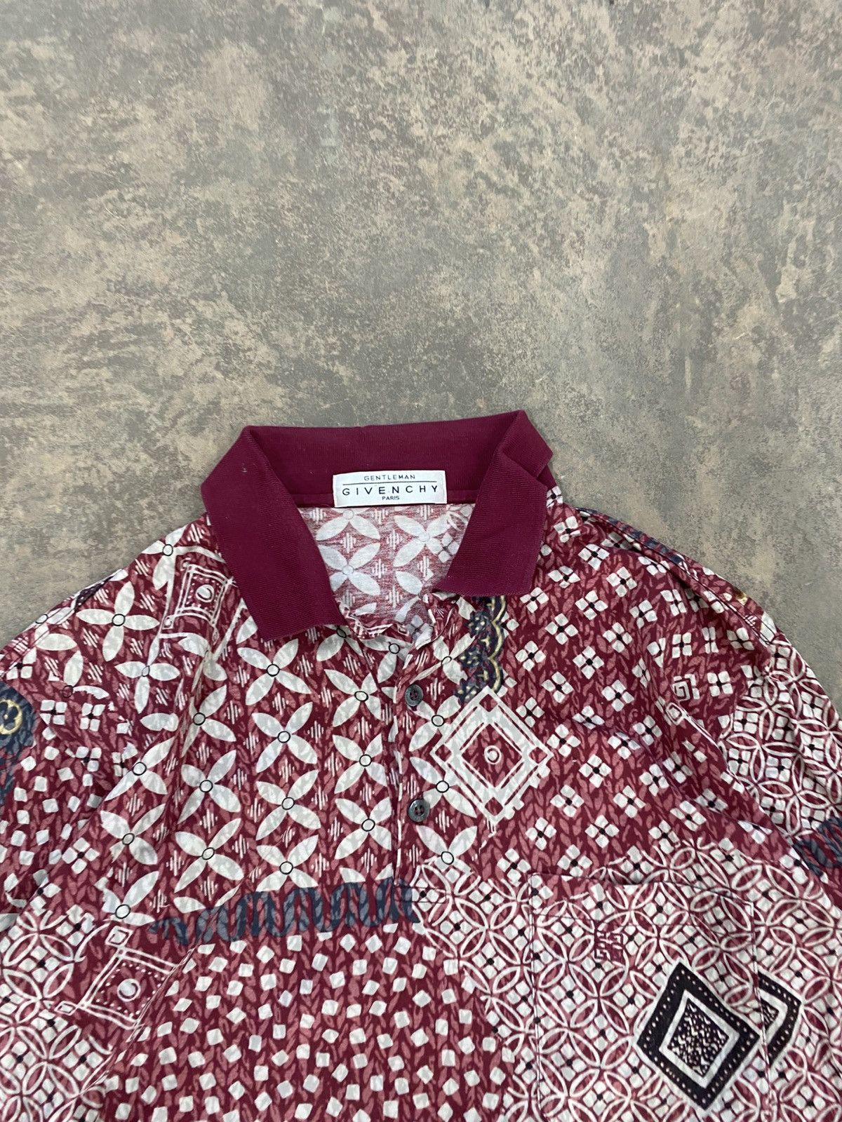 Givenchy 1990s -Givenchy Floral Polo Shirt Ls Longsleeve Designer Size US S / EU 44-46 / 1 - 5 Thumbnail