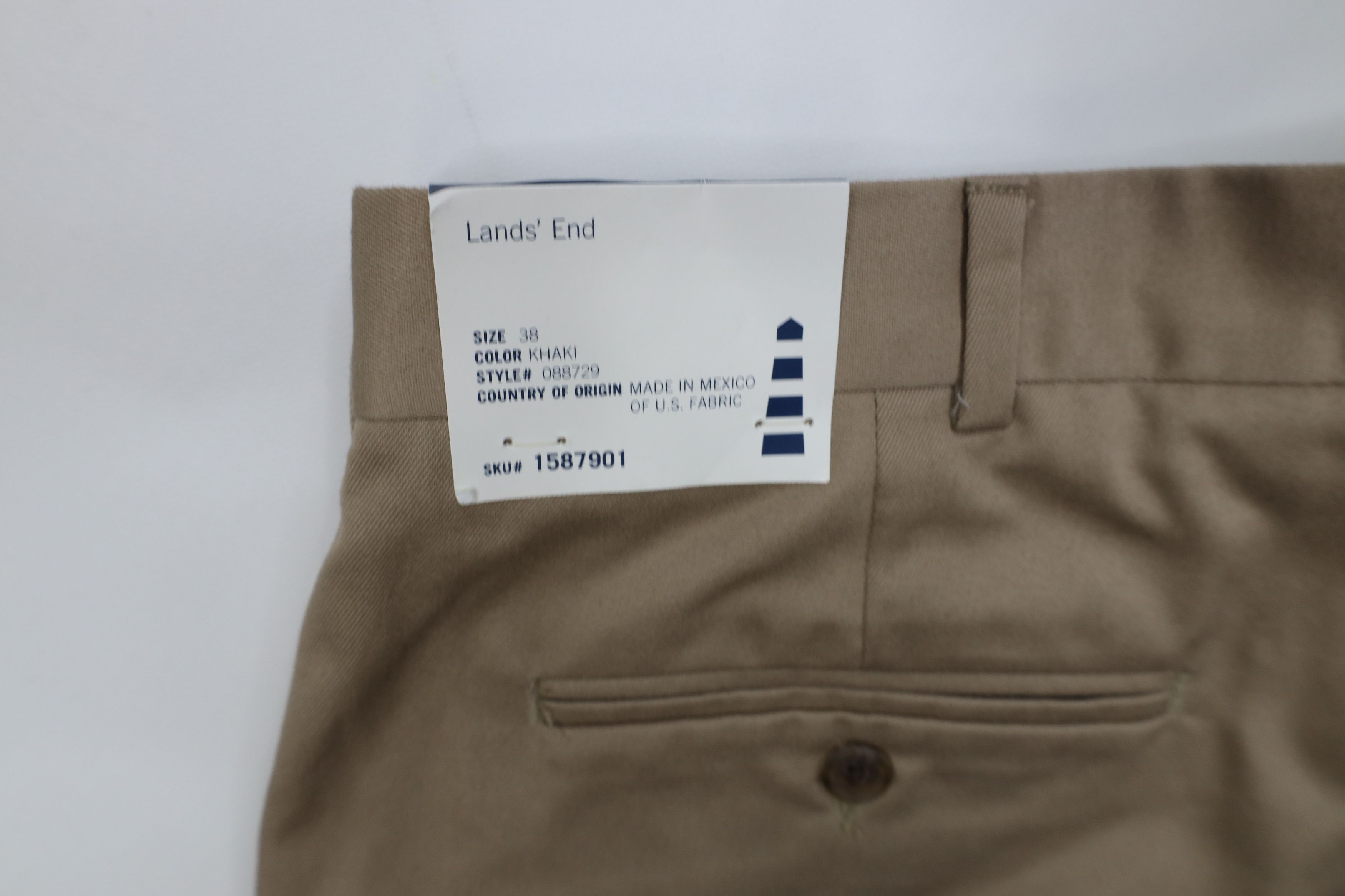 Lands' End Deadstock Vintage Y2K Lands End Wide Leg Chino Pants Beige Size US 38 / EU 54 - 12 Thumbnail