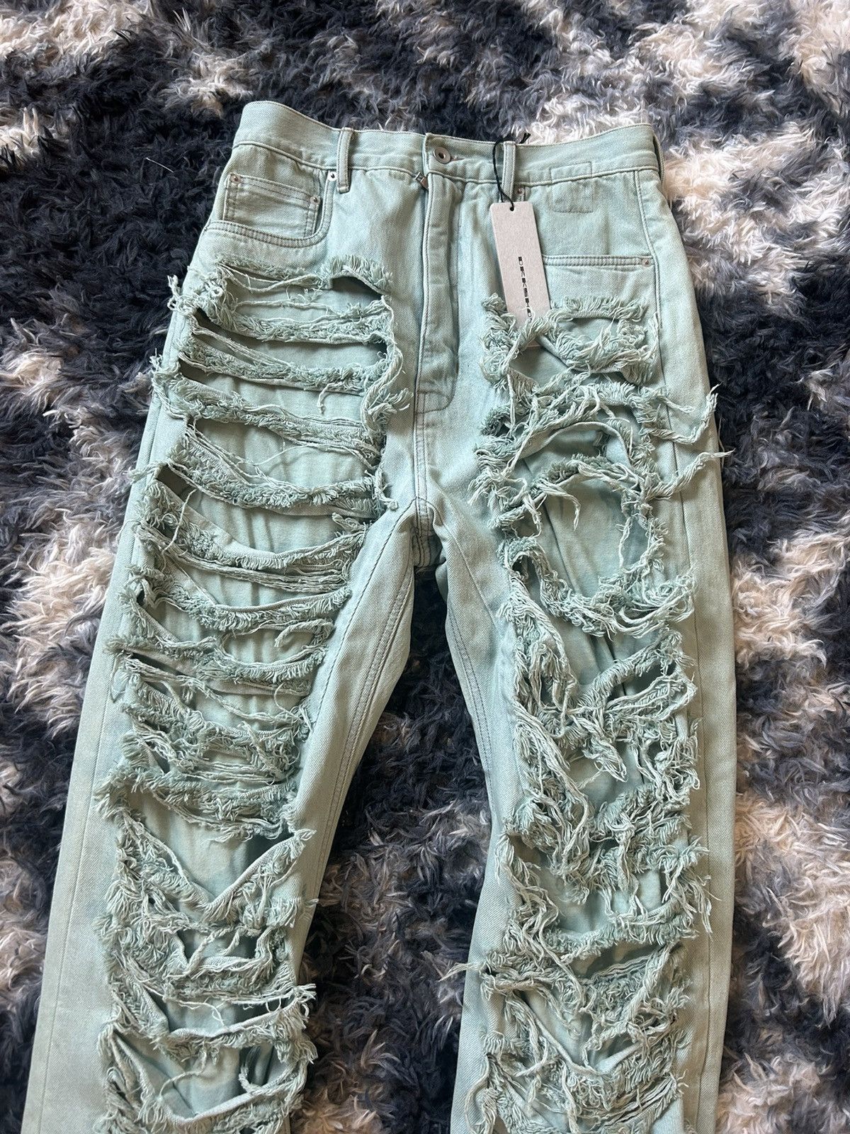 Rick Owens *rare* Rick owens strobe destroyed slashed geth denim Size US 31 - 4 Thumbnail