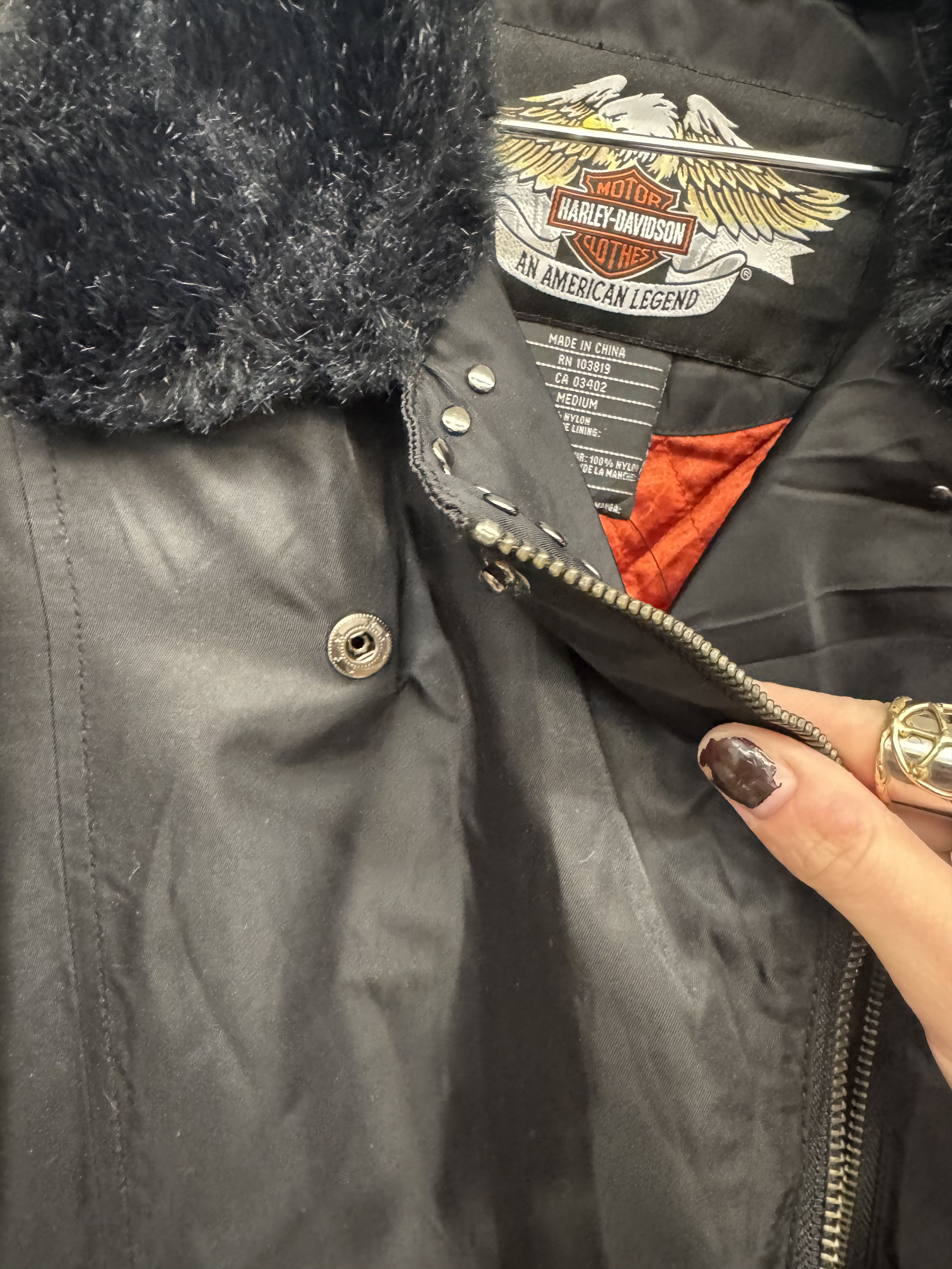 Harley Davidson Y2K Moto Jacket Size M / US 6-8 / IT 42-44 - 3 Thumbnail