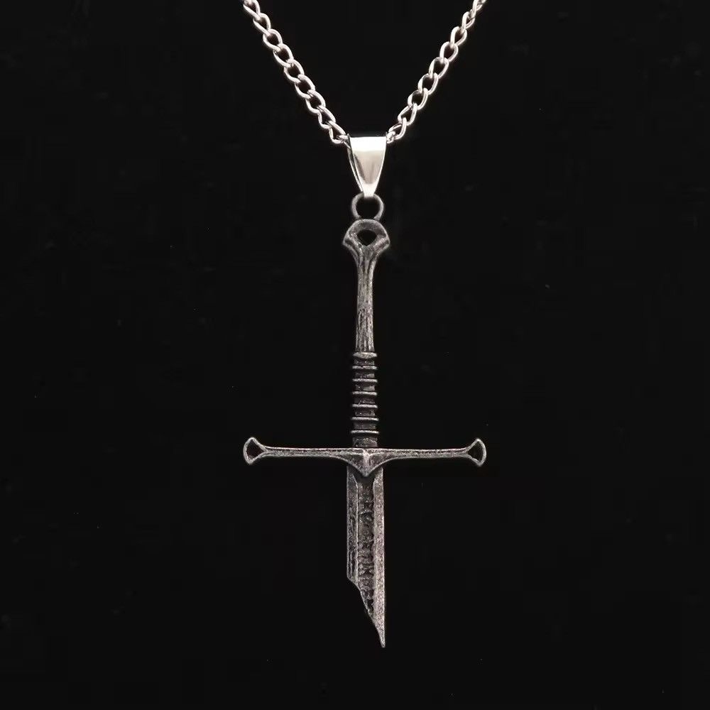 Jewelry Gothic Broken Sword Pendant Necklace Size ONE SIZE - 5 Thumbnail