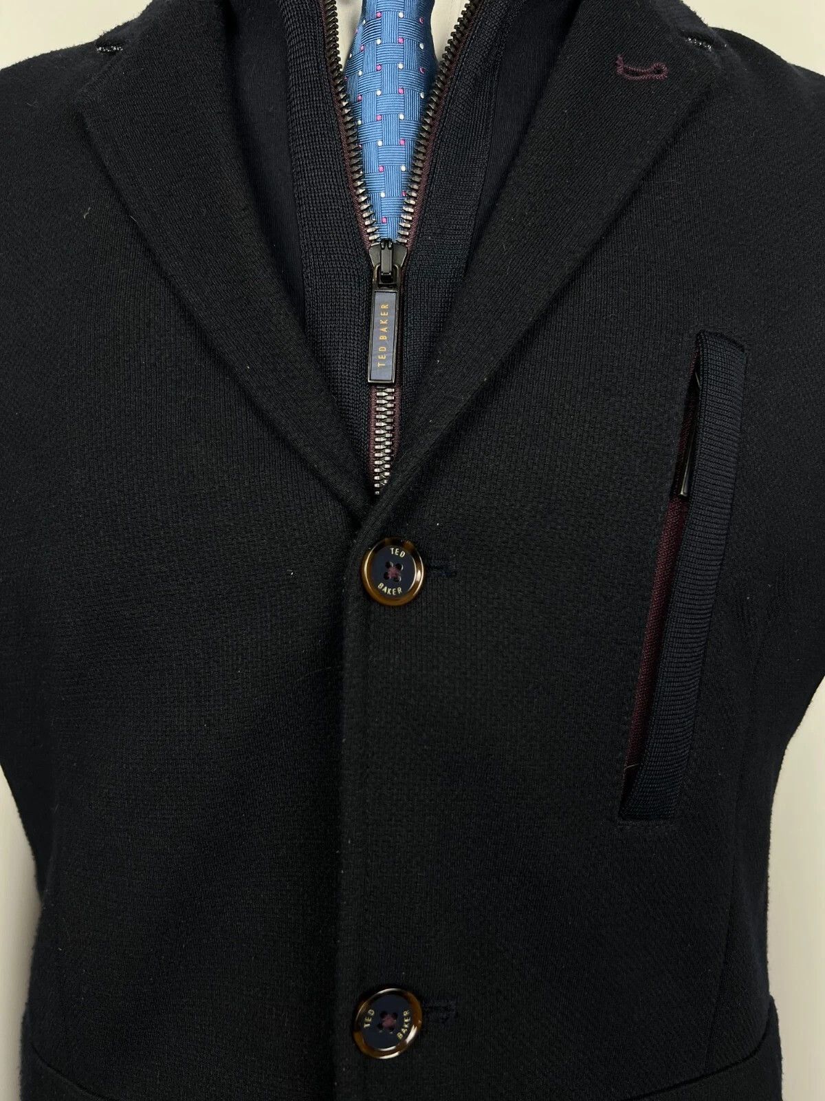 Ted Baker Ted Baker London Black Removable Lining Two Button Jacket Size US XL / EU 56 / 4 - 5 Thumbnail