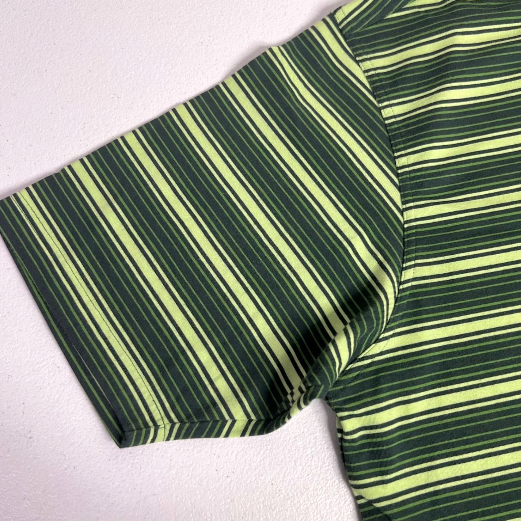 Adidas Adidas Climalite Mens Striped Golf Polo Shirt L Green Cotton Polyester Knit Short Sleeve Polo Size US L / EU 52-54 / 3 - 6 Thumbnail