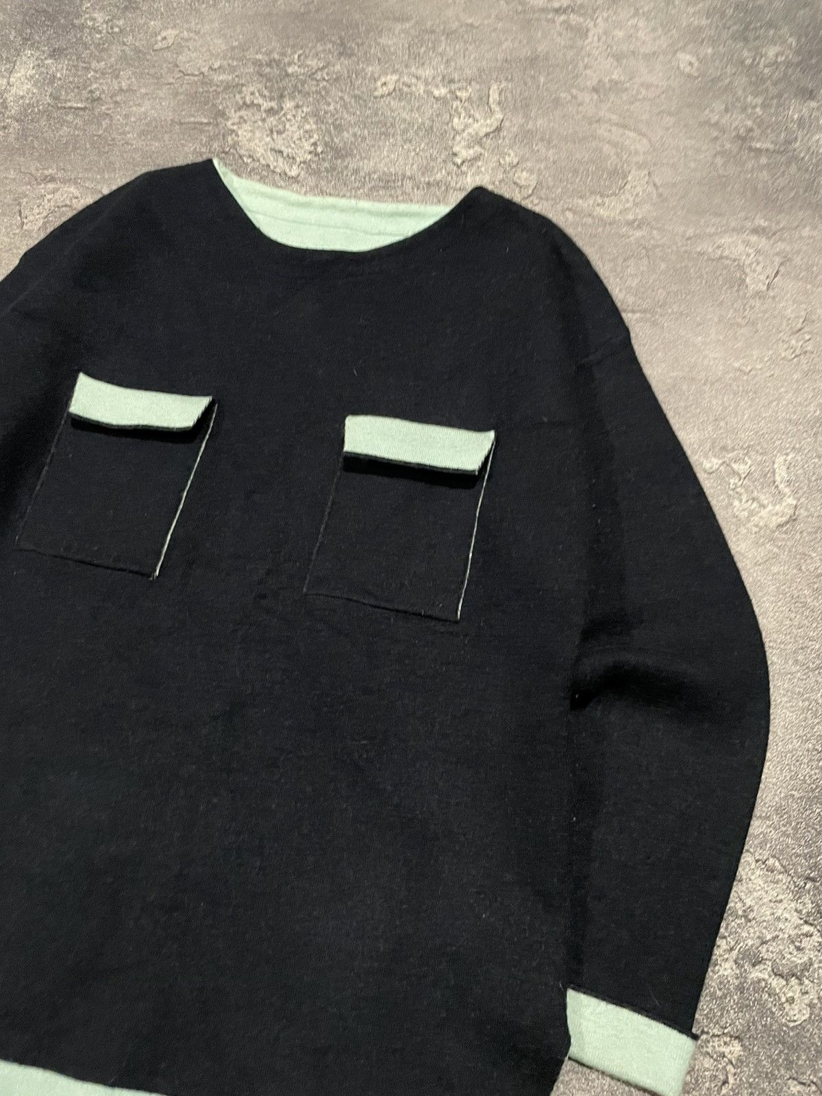 Celine × Vintage Vintage Celine Modele Depose Lana Wool Pocket Sweater Rare Size XS / US 0-2 / IT 36-38 - 4 Thumbnail