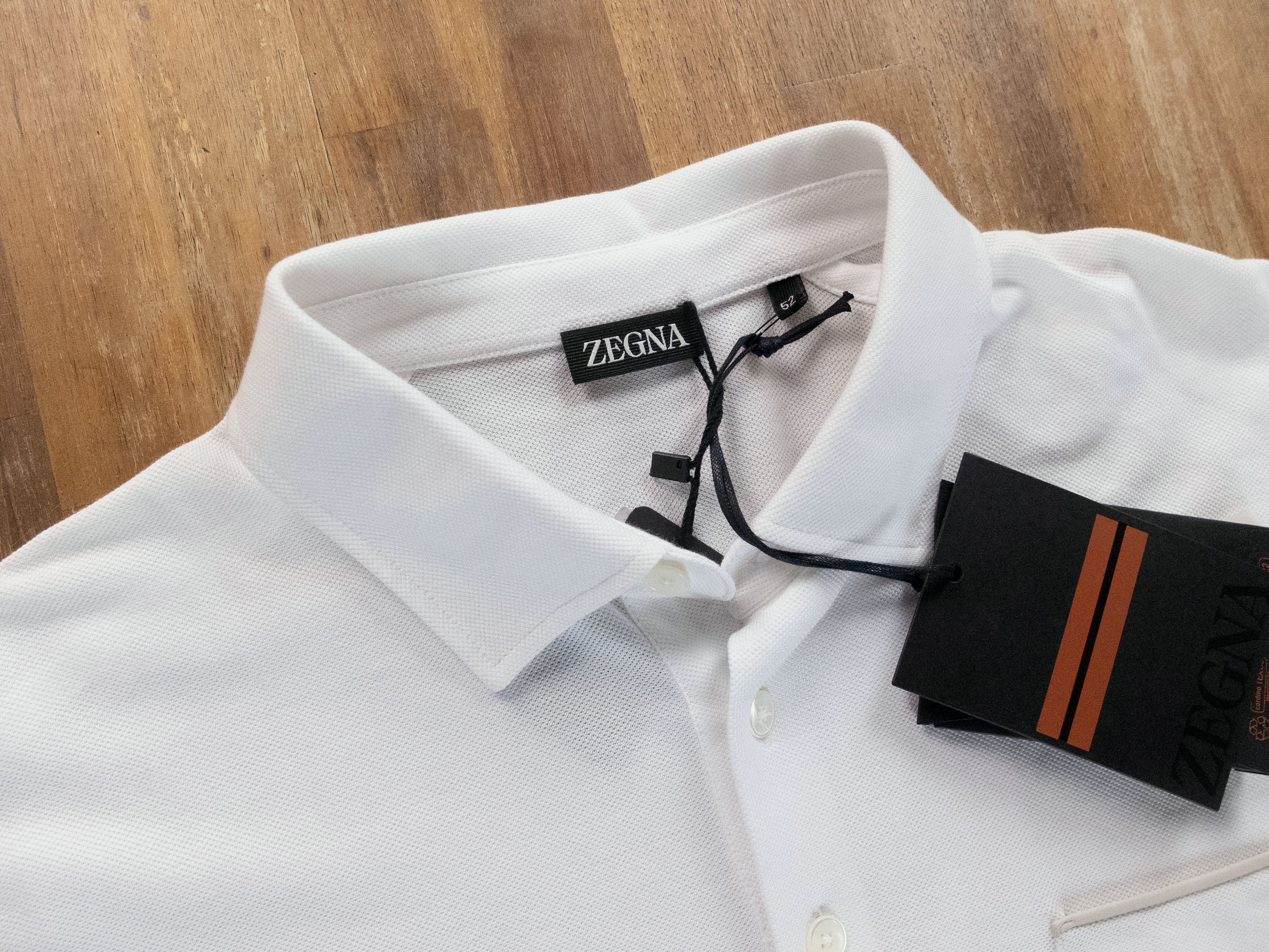 Ermenegildo Zegna ZEGNA solid white long sleeve cotton polo shirt 52 Large Size US L / EU 52-54 / 3 - 5 Thumbnail