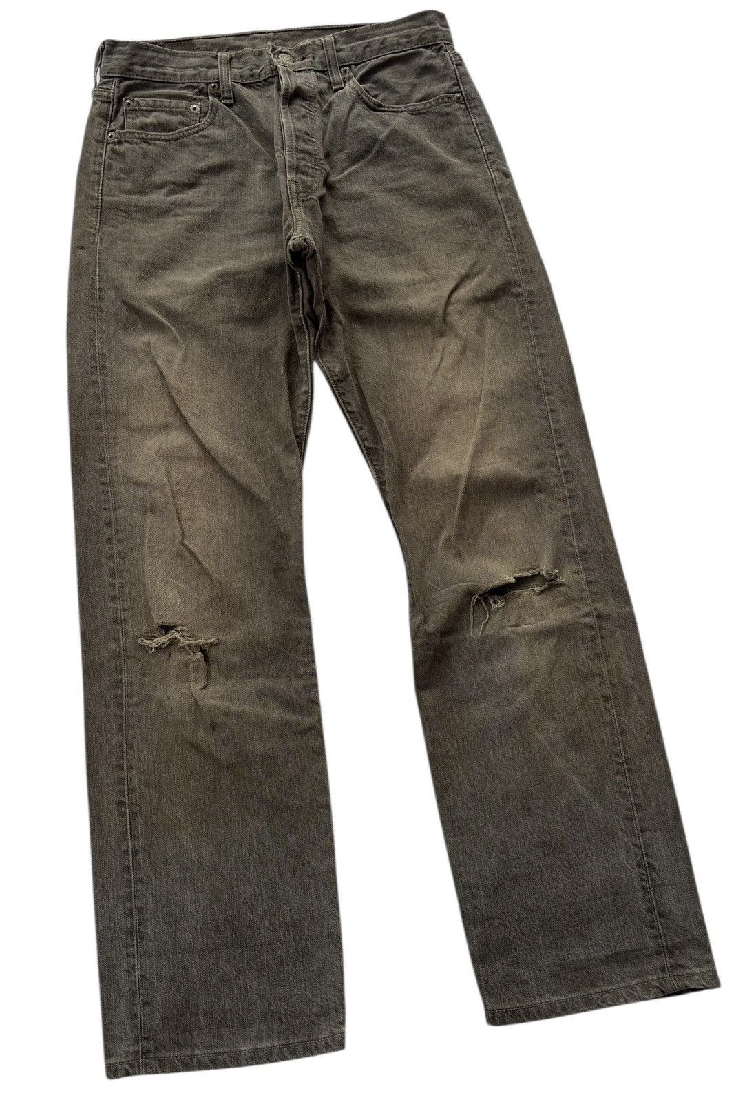 Kapital THRASHED Rusty Brown Levis 501 Distress Denim Rick Owens Size US 30 / EU 46 - 3 Thumbnail