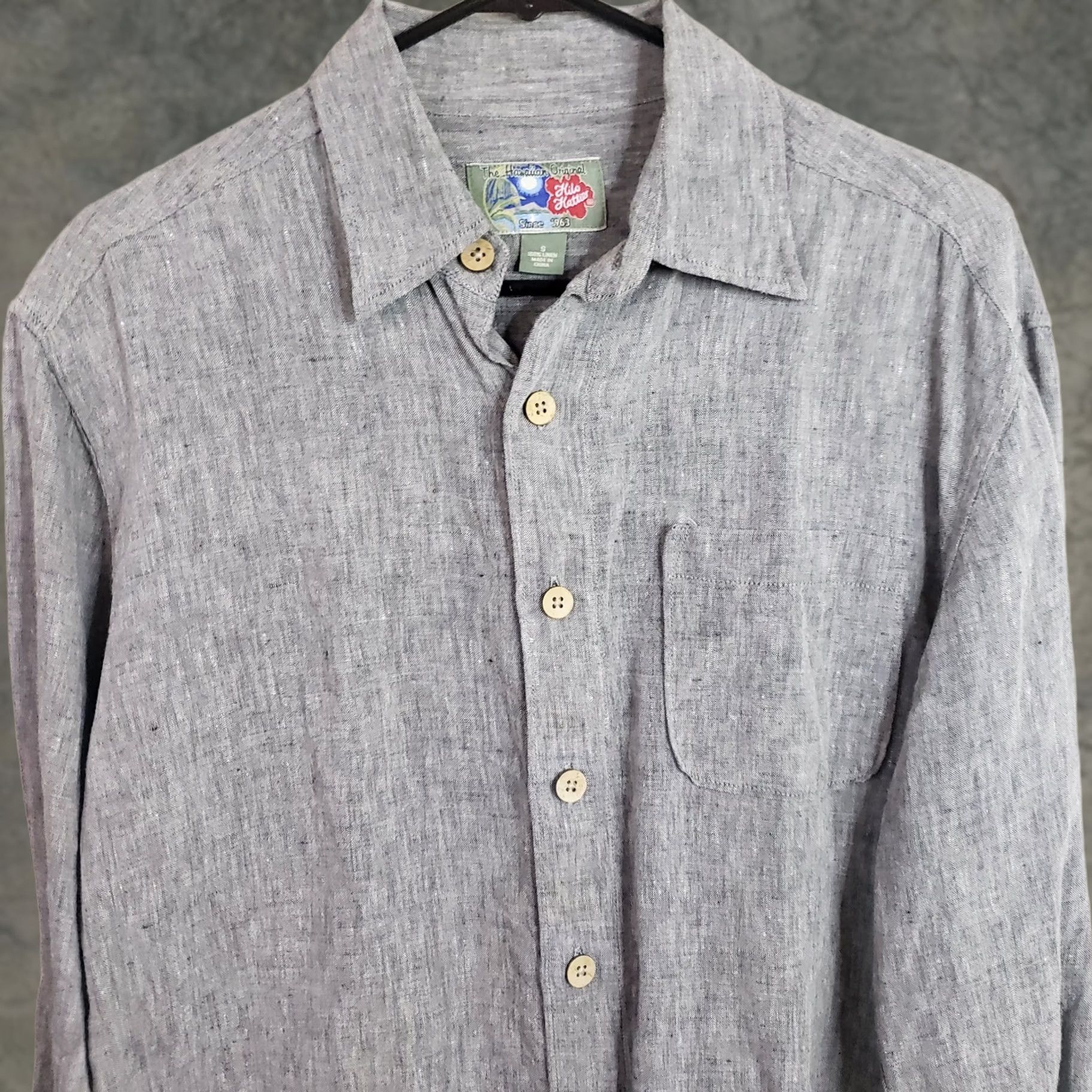 Hilo Hattie Hilo Hattie Linen Shirt LS Men’s Size S Gray Short Sleeve Button-Up Collared 100% Linen New Regular Fit Linen for Cool Wearing Fabric Size US S / EU 44-46 / 1 - 1 Thumbnail