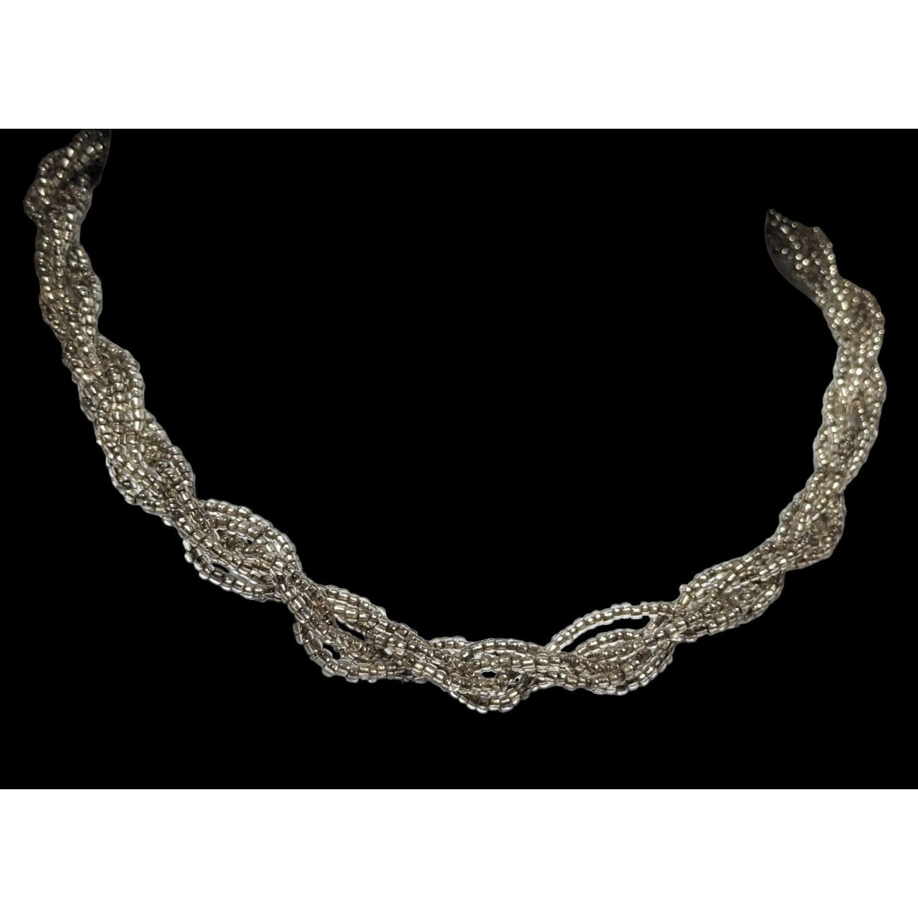 Other Twisted Silver Glass Seed Bead Necklace Size ONE SIZE - 3 Thumbnail