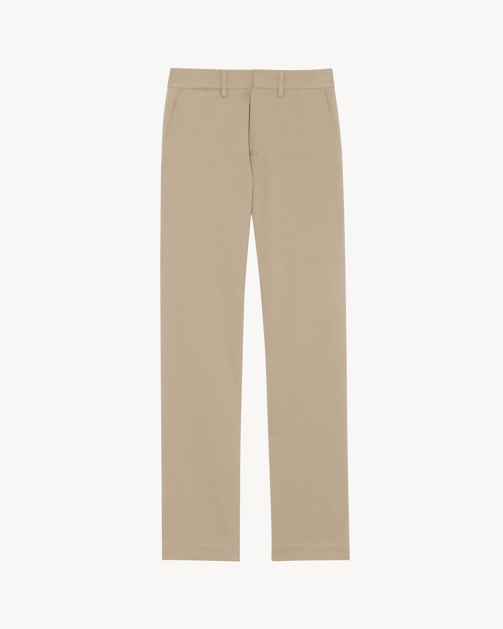Saint Laurent Paris o1s1wg110625 Chino Pant in Stretch Cotton in Beige Size US 32 / EU 48 - 1 Thumbnail