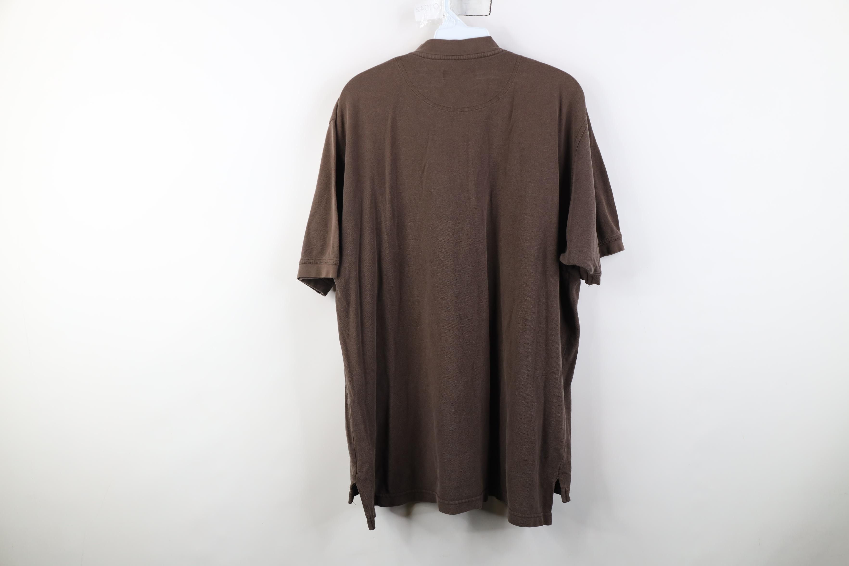 Vintage Vintage 90s Streetwear Pique Cotton Henley T-Shirt Brown Size US L / EU 52-54 / 3 - 14 Thumbnail