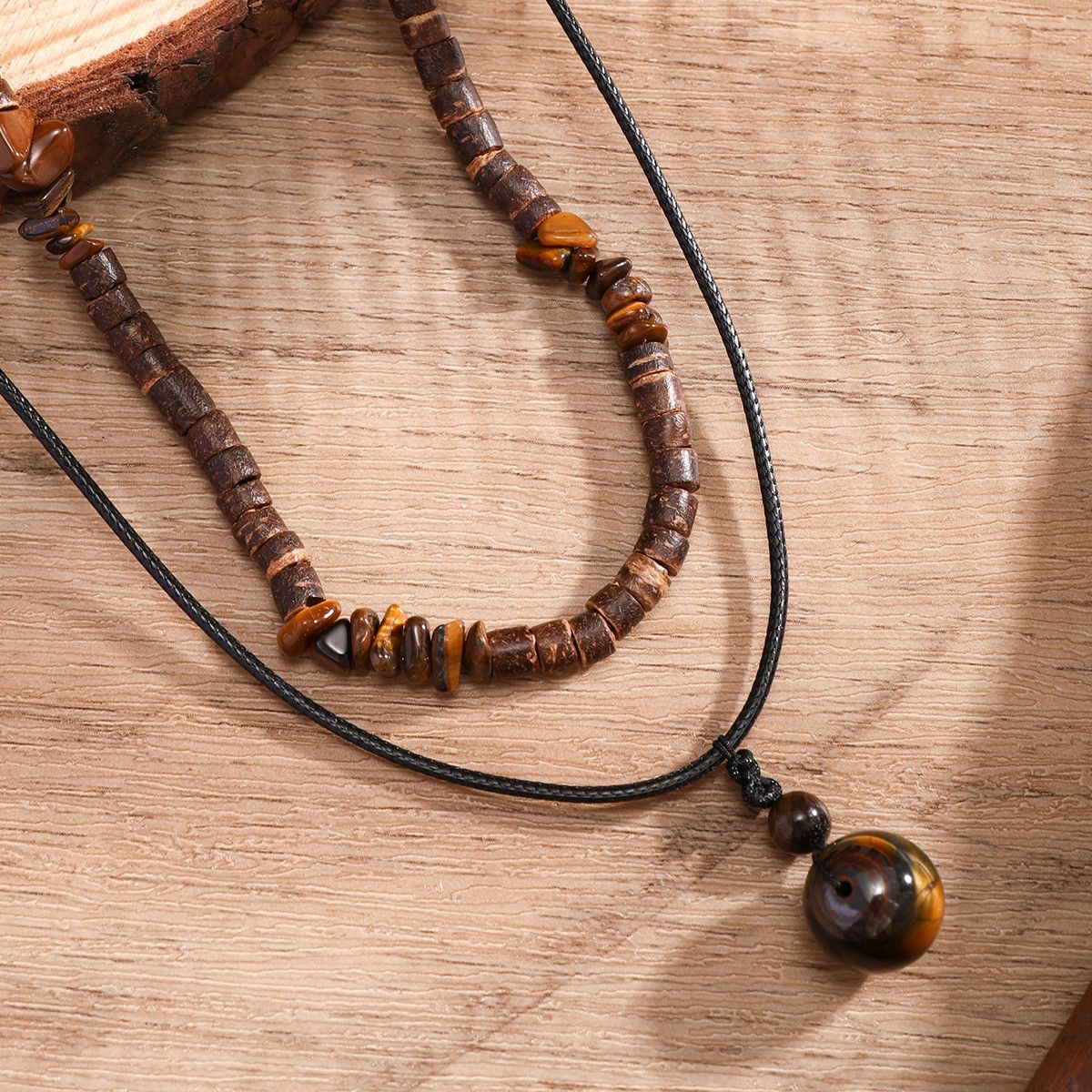 Jewelry Black Tiger Stone Beaded Necklace Size ONE SIZE - 5 Thumbnail