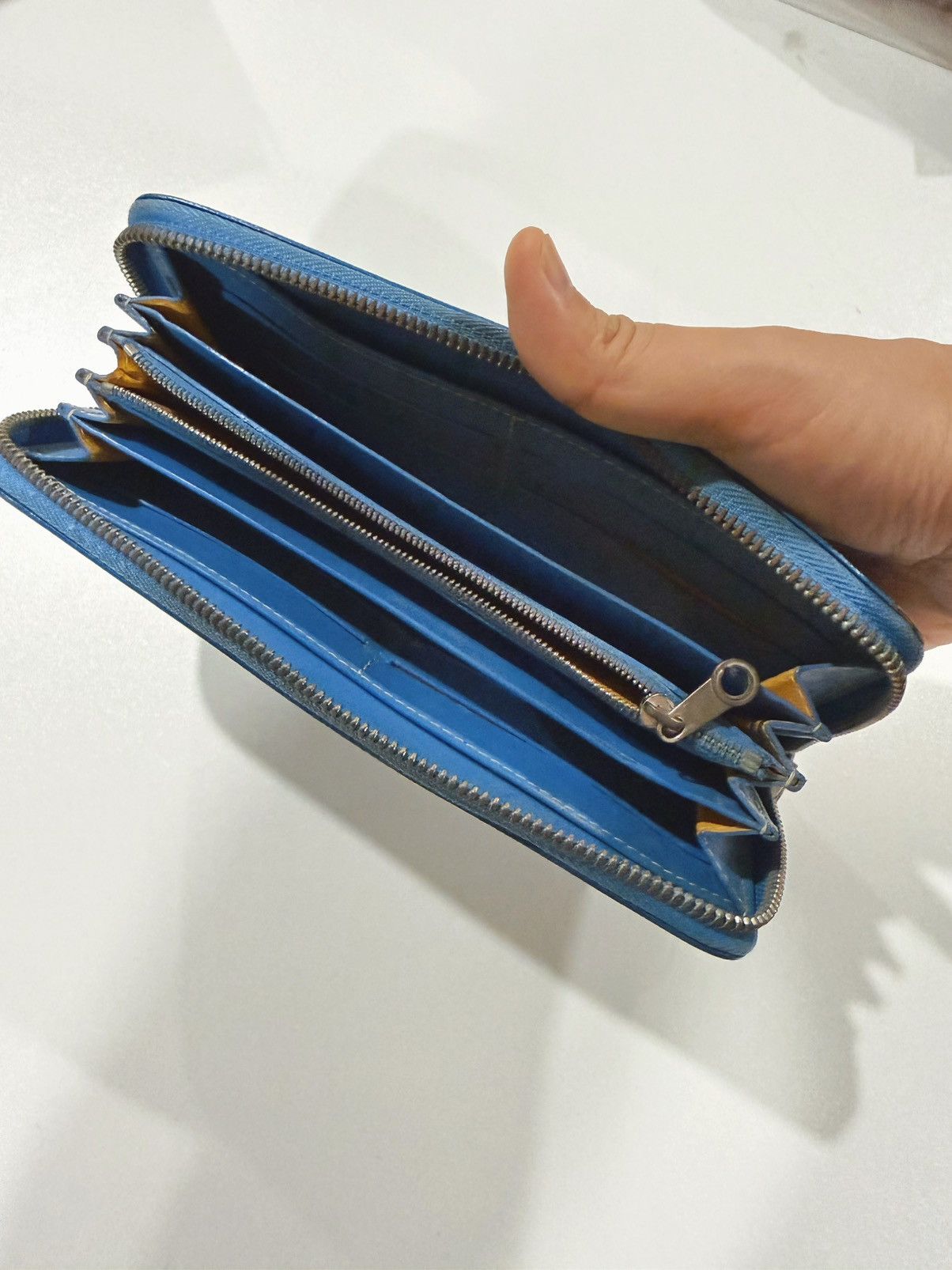 Goyard Goyard Matignon APM ZIP GM 10 Long Wallet Blue Leather Cloth Size ONE SIZE - 6 Thumbnail
