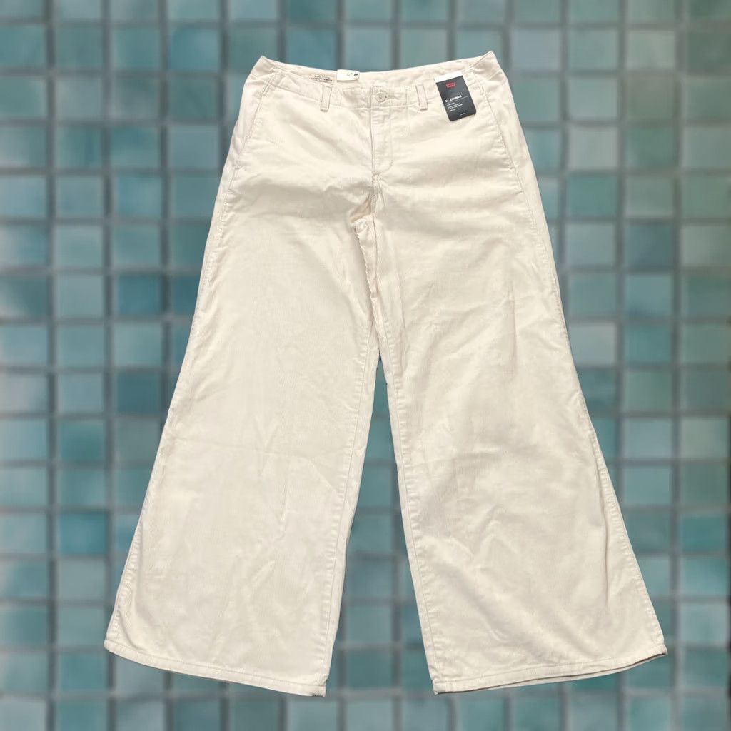 Levi's Levi's Pants Womens Beige Corduroy Cotton Mid Rise Baggy Wide Leg y2k 90s 36x31 Size 25" / US 0 / IT 36 - 1 Thumbnail
